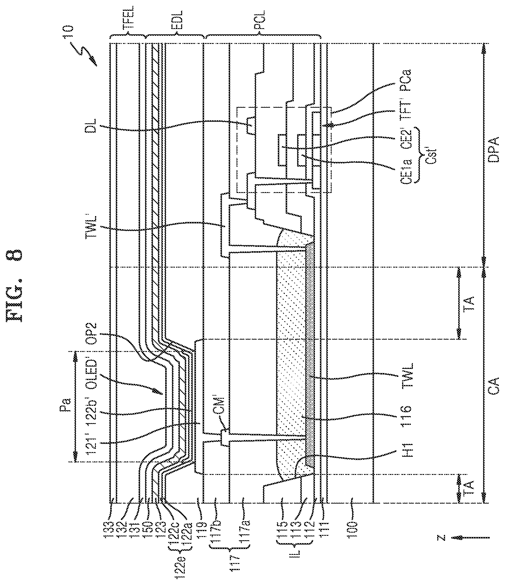Patent US12328989 Figure 10 – Display panel and display apparatus including the same
