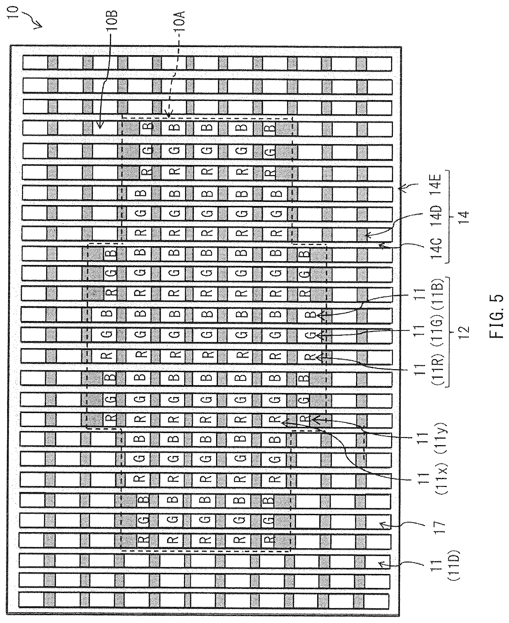 Patent US12328991 Figure 4 – Light-emitting panel, having a specific arrangement of pixels, electronic apparatus, and method of manufacturing light-emitting panel