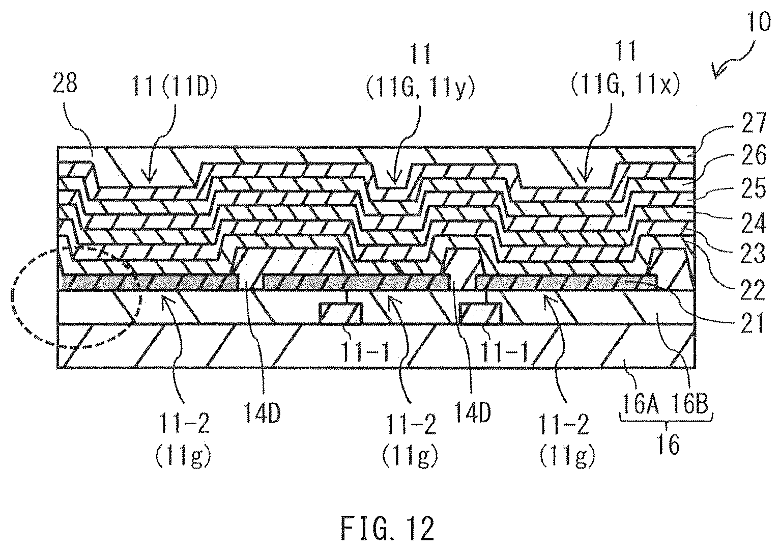 Patent US12328991 Figure 9 – Light-emitting panel, having a specific arrangement of pixels, electronic apparatus, and method of manufacturing light-emitting panel