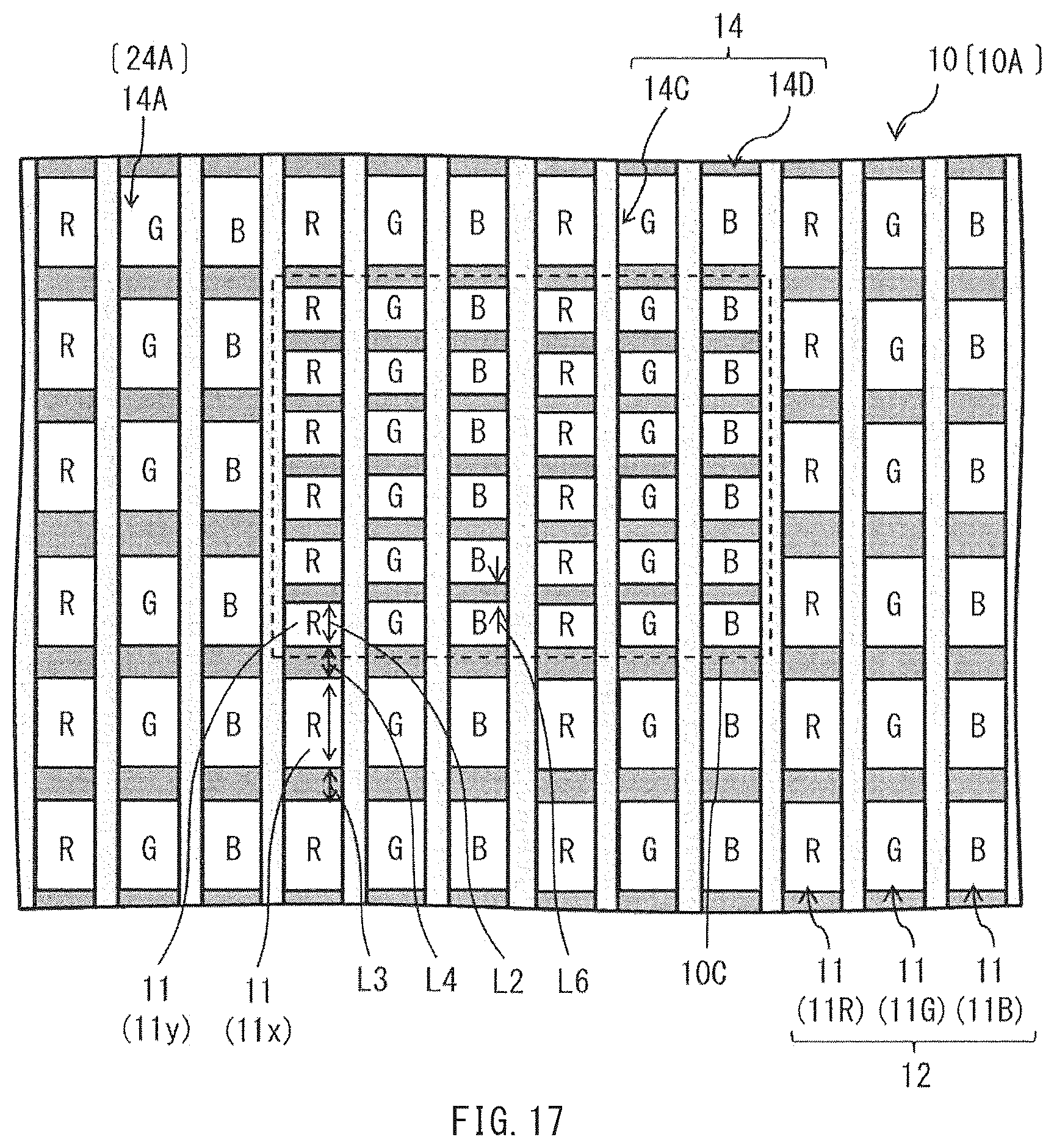 Patent US12328991 Figure 12 – Light-emitting panel, having a specific arrangement of pixels, electronic apparatus, and method of manufacturing light-emitting panel