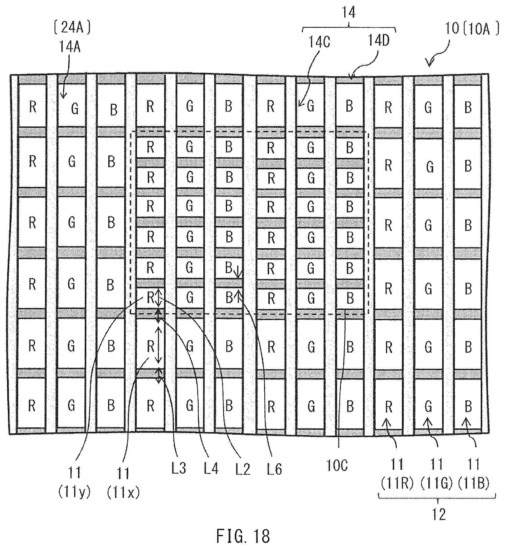Patent US12328991 Figure 13 – Light-emitting panel, having a specific arrangement of pixels, electronic apparatus, and method of manufacturing light-emitting panel