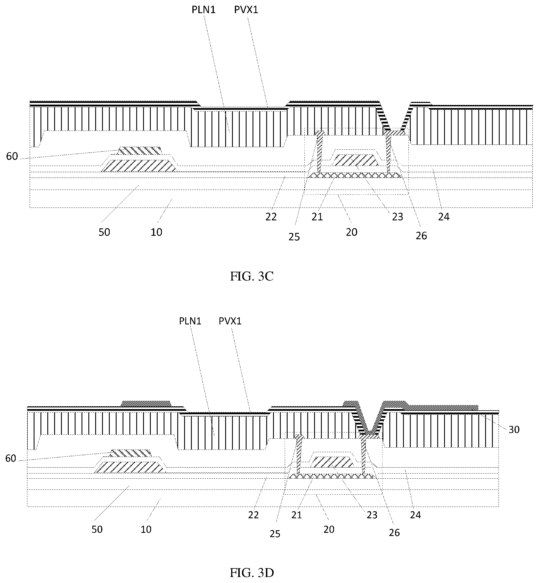 Patent US12328993 Figure 4 – Display substrate with multiple via holes, electronic device, and method of manufacturing the display substrate