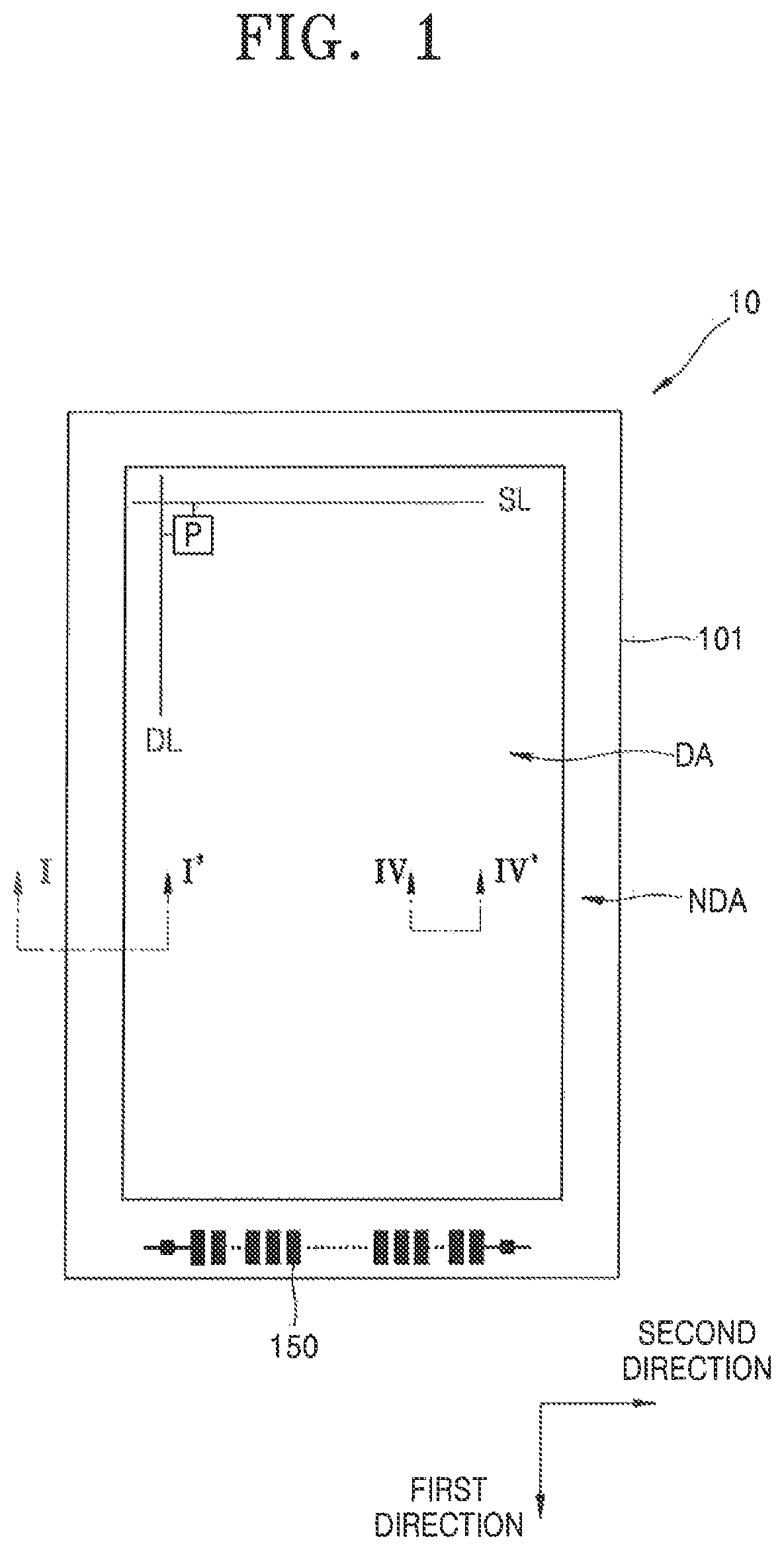 Patent US12328995 Figure 1 – Display device with protection and encapsulation layers to seal display unit