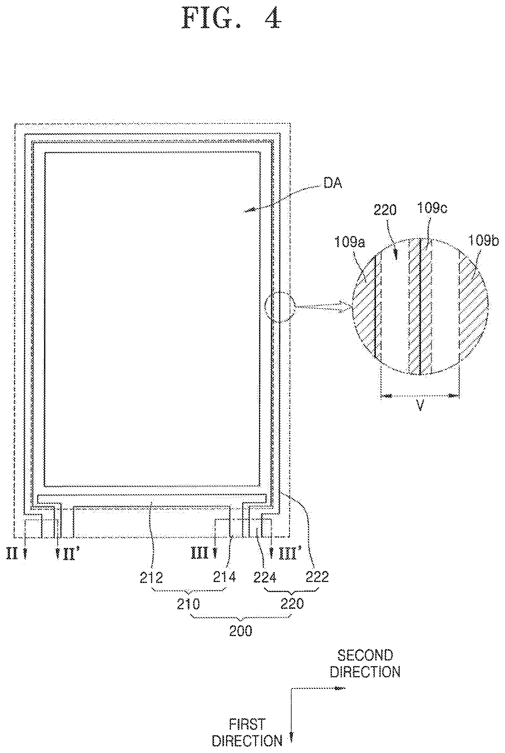 Patent US12328995 Figure 4 – Display device with protection and encapsulation layers to seal display unit