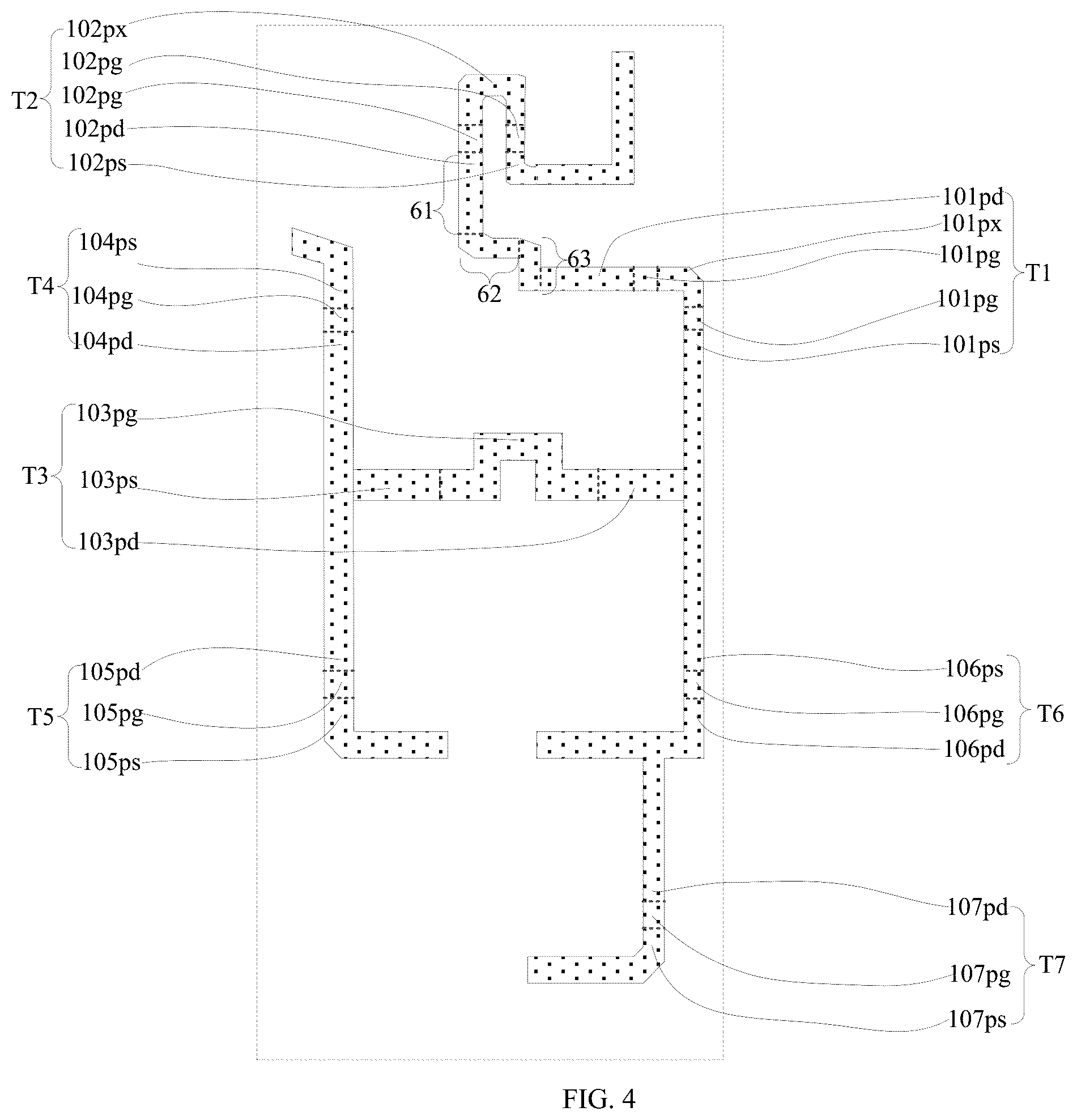 Patent US12328996 Figure 4 – Display substrate, method of forming display substrate, and display device