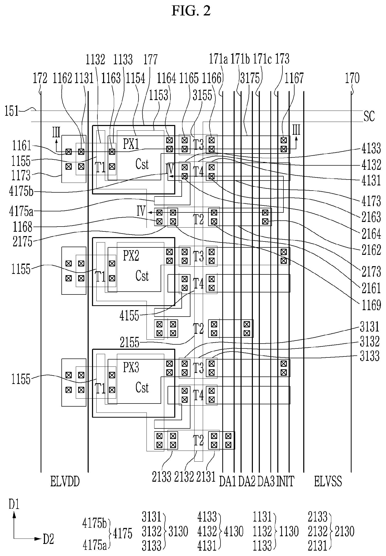 Patent US12328998 Figure 2 – Display device and method for repairing the same