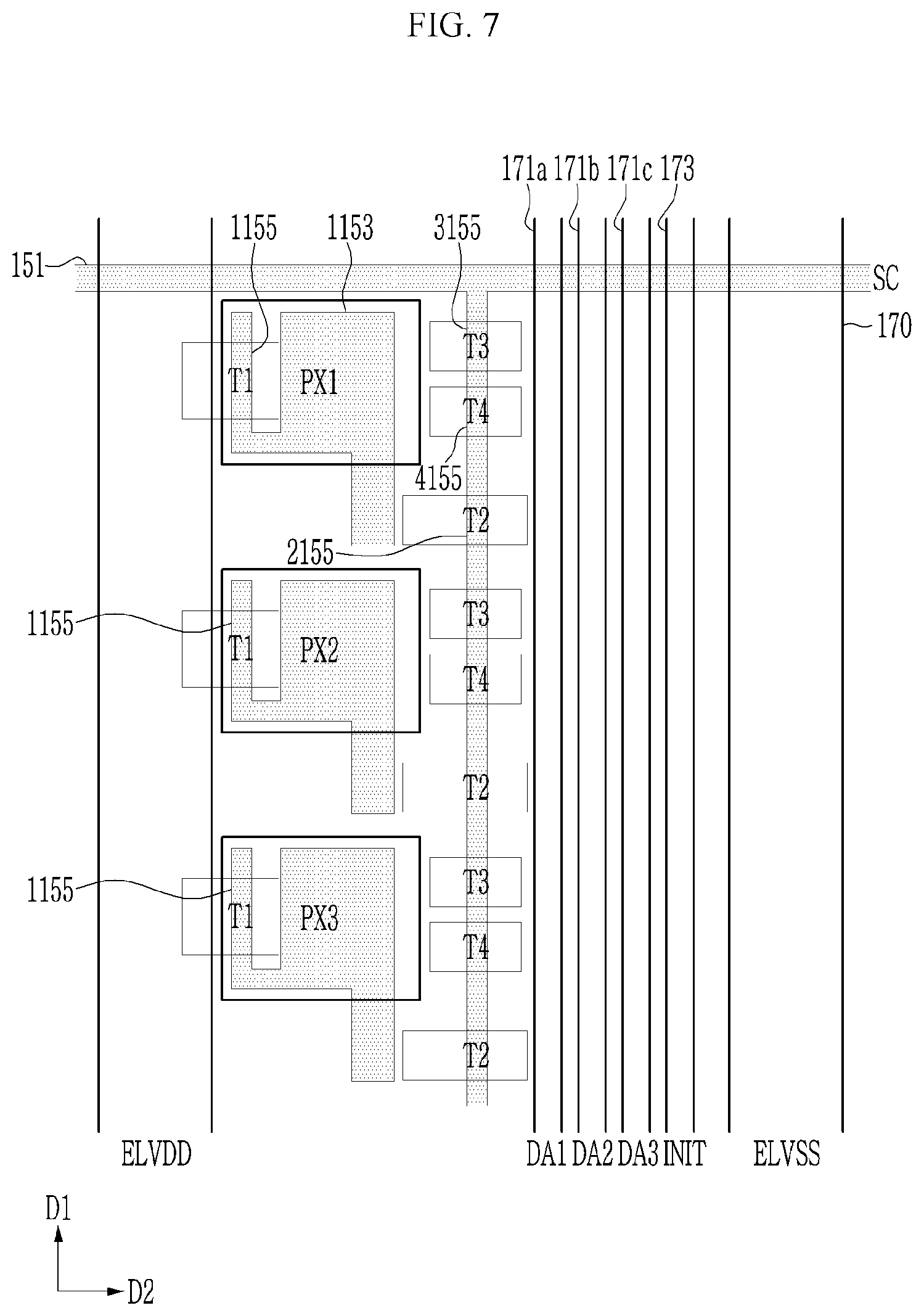 Patent US12328998 Figure 7 – Display device and method for repairing the same
