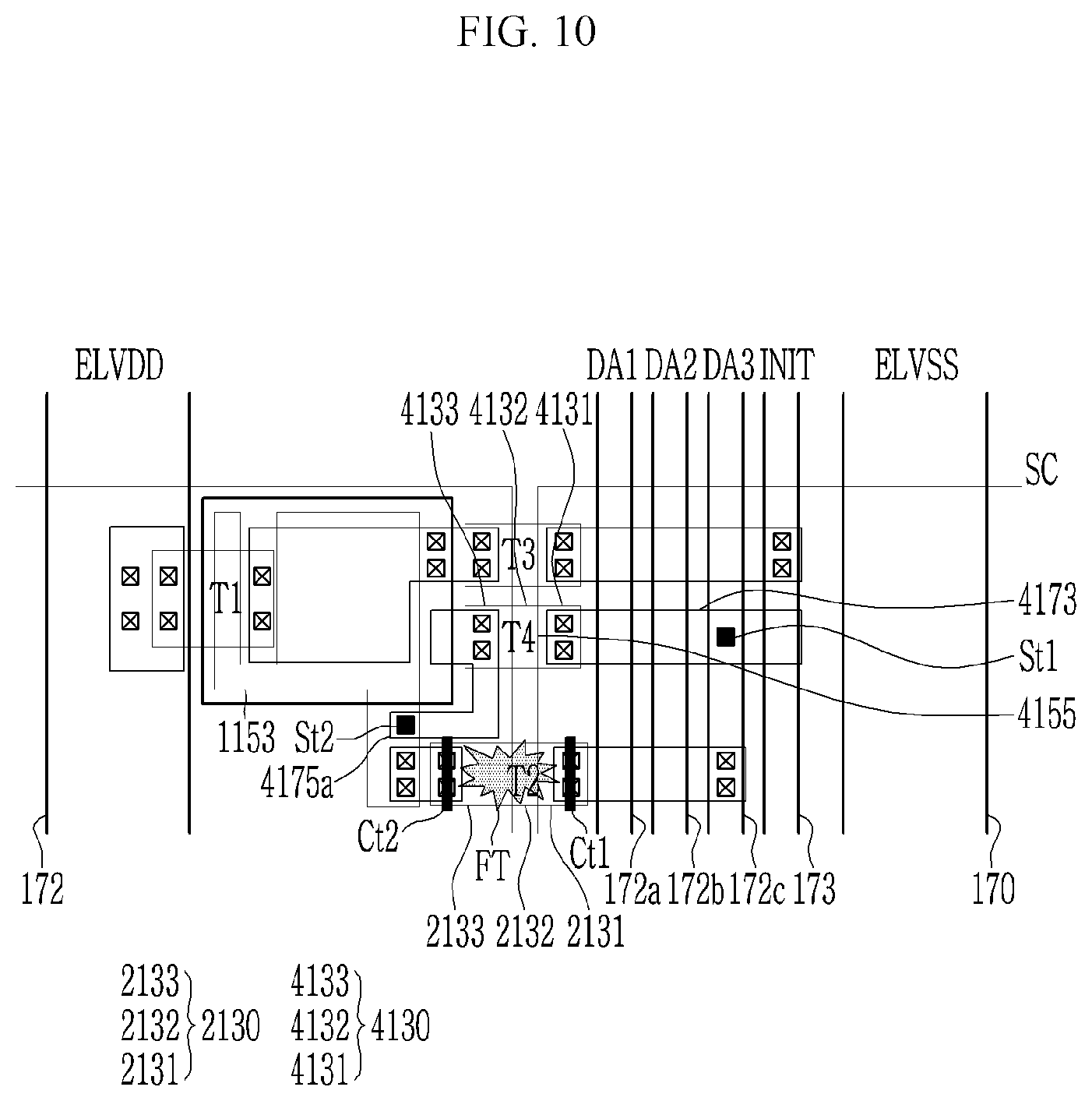 Patent US12328998 Figure 10 – Display device and method for repairing the same