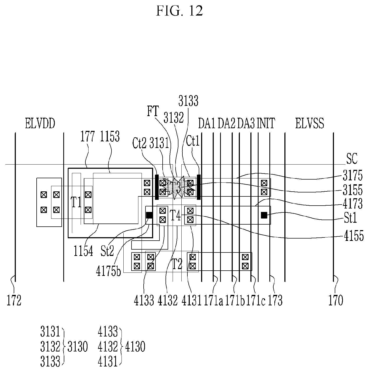 Patent US12328998 Figure 12 – Display device and method for repairing the same