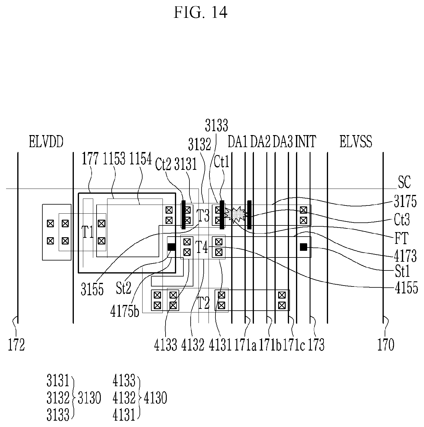 Patent US12328998 Figure 14 – Display device and method for repairing the same