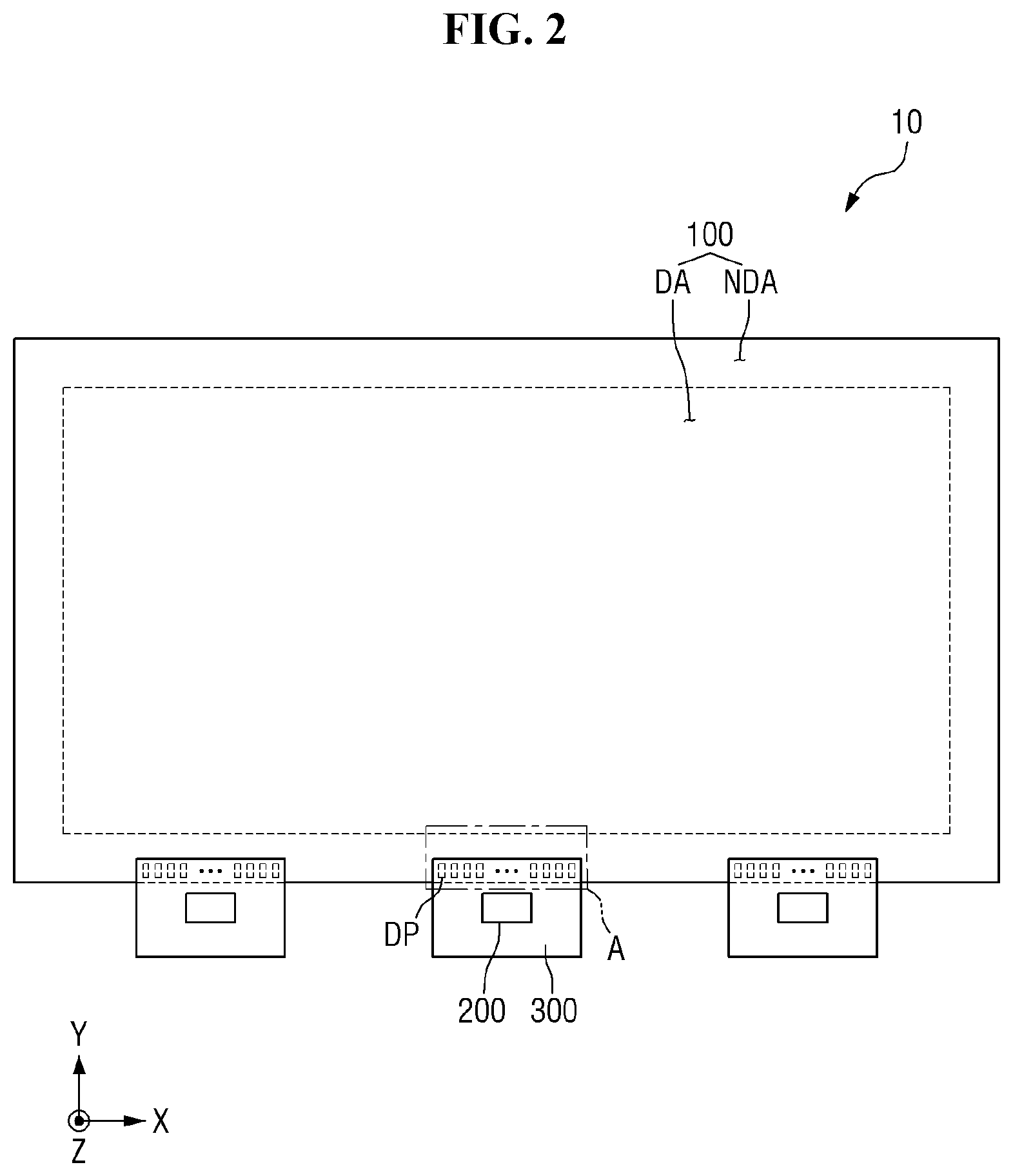 Patent US12329002 Figure 2 – Sub-power lines in non-display area, display device including the same and method for providing the same
