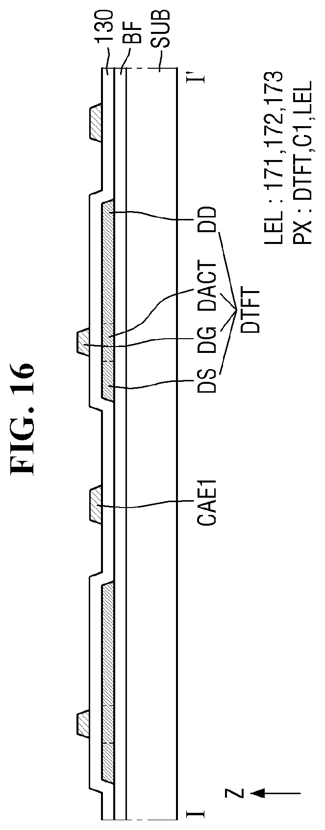 Patent US12329002 Figure 16 – Sub-power lines in non-display area, display device including the same and method for providing the same