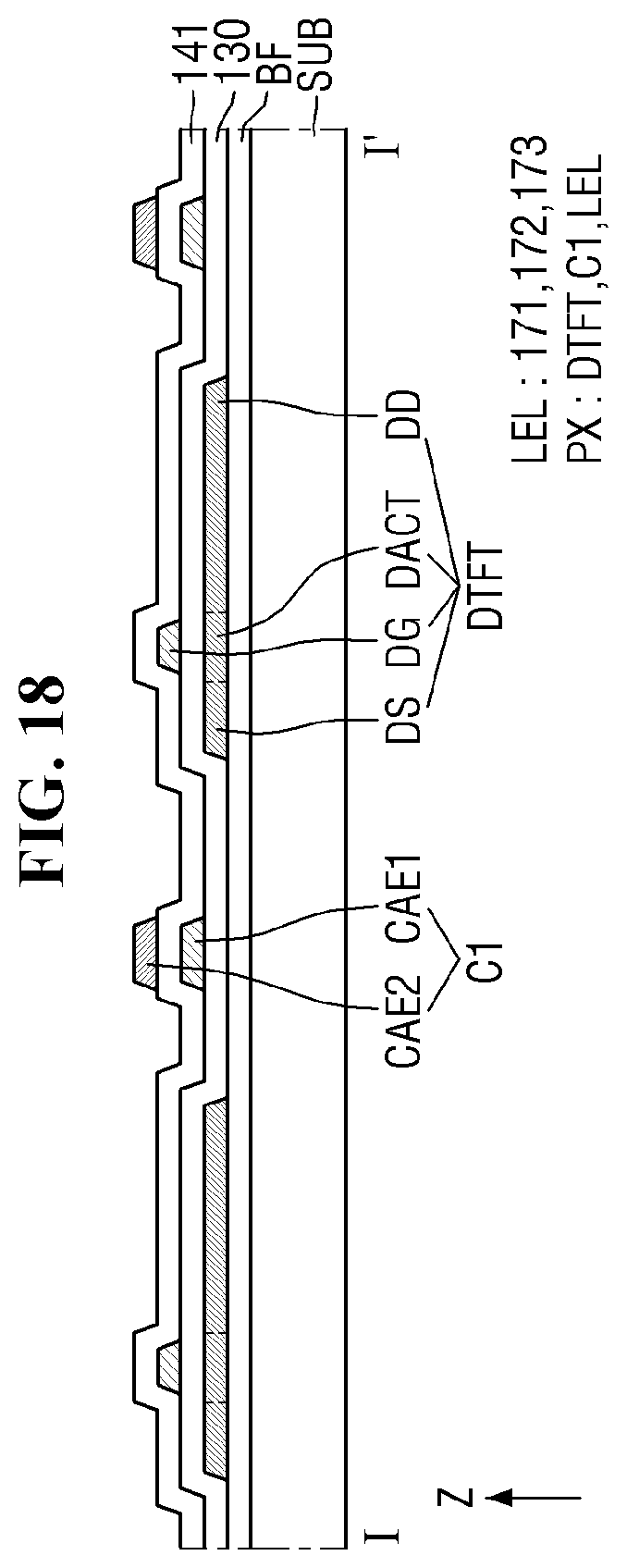 Patent US12329002 Figure 18 – Sub-power lines in non-display area, display device including the same and method for providing the same