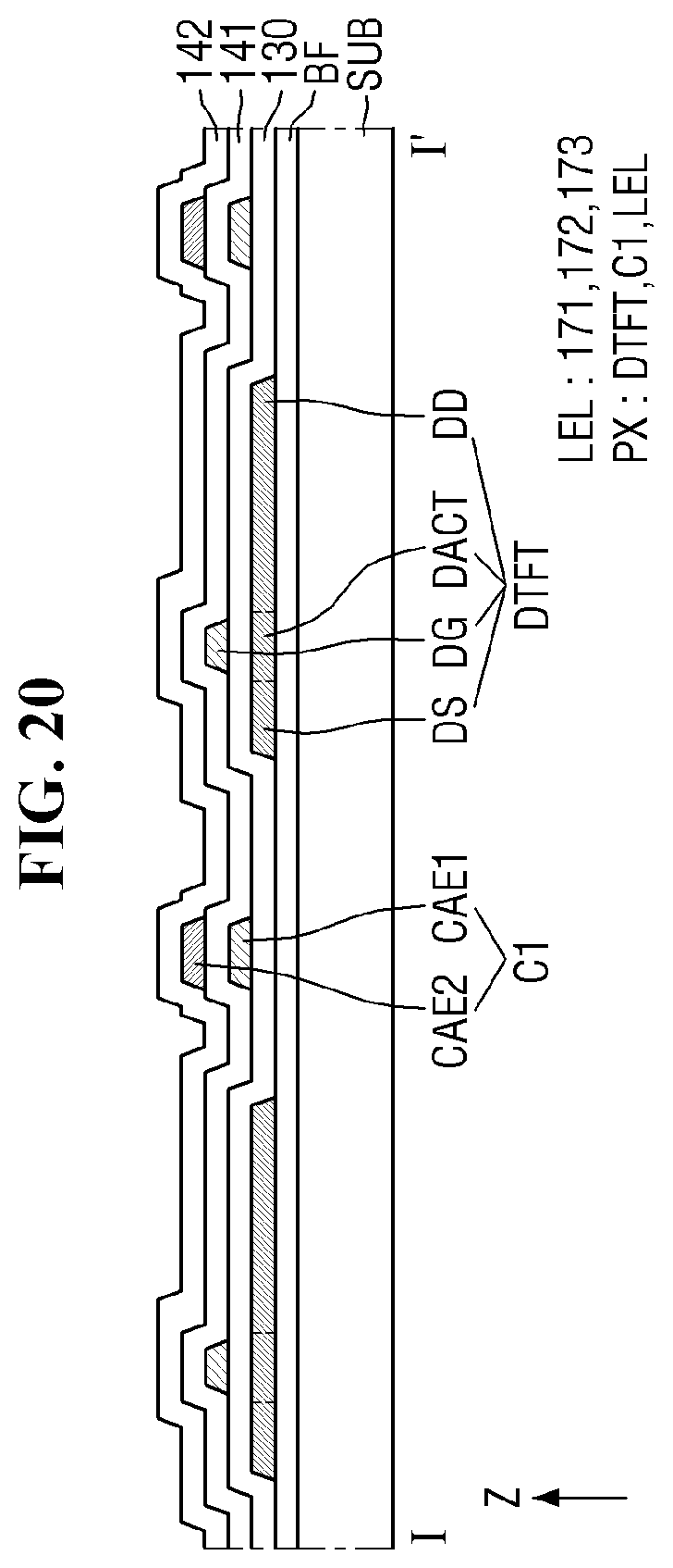 Patent US12329002 Figure 20 – Sub-power lines in non-display area, display device including the same and method for providing the same