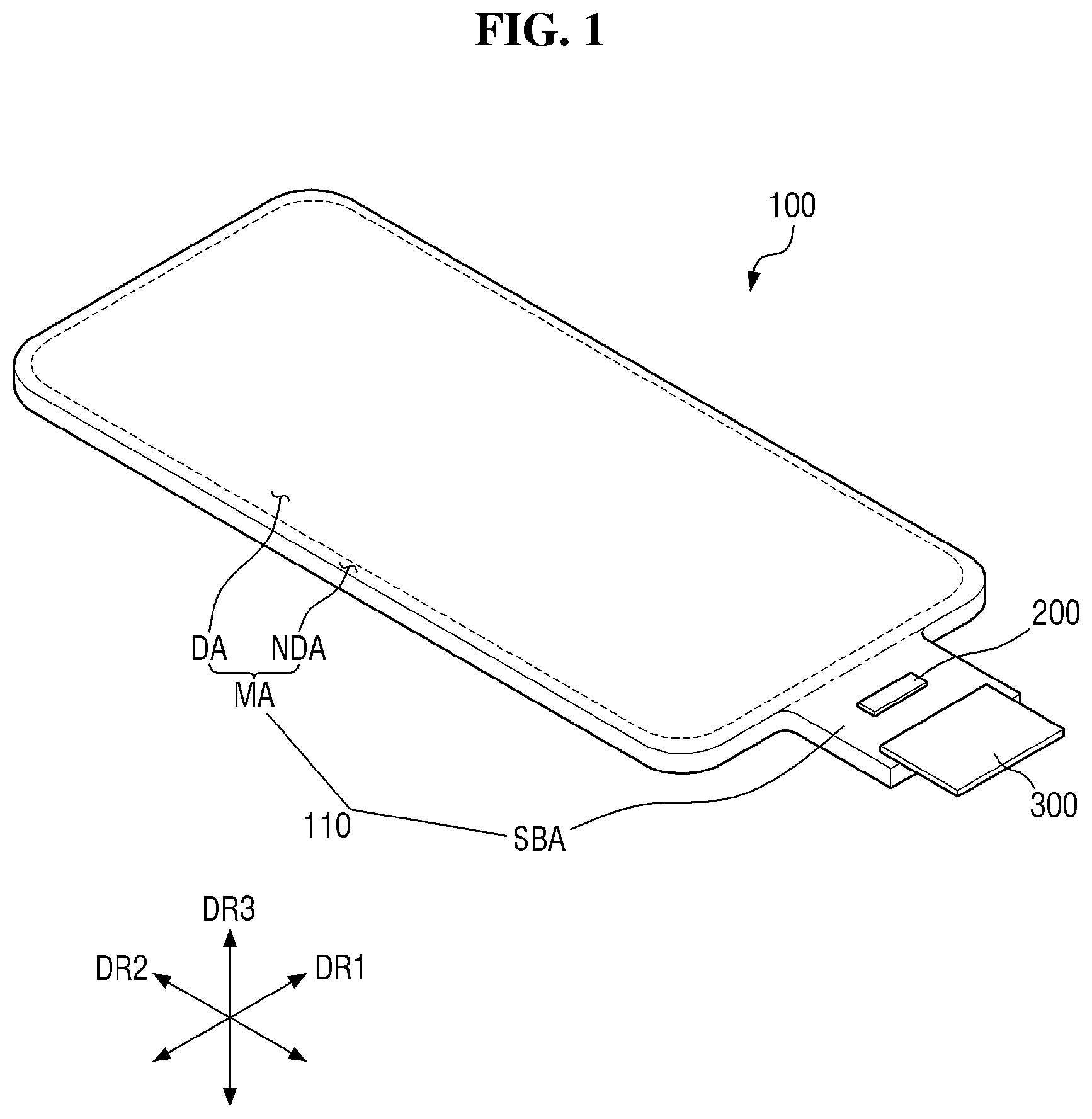 Patent US12329003 Figure 1 – Display device