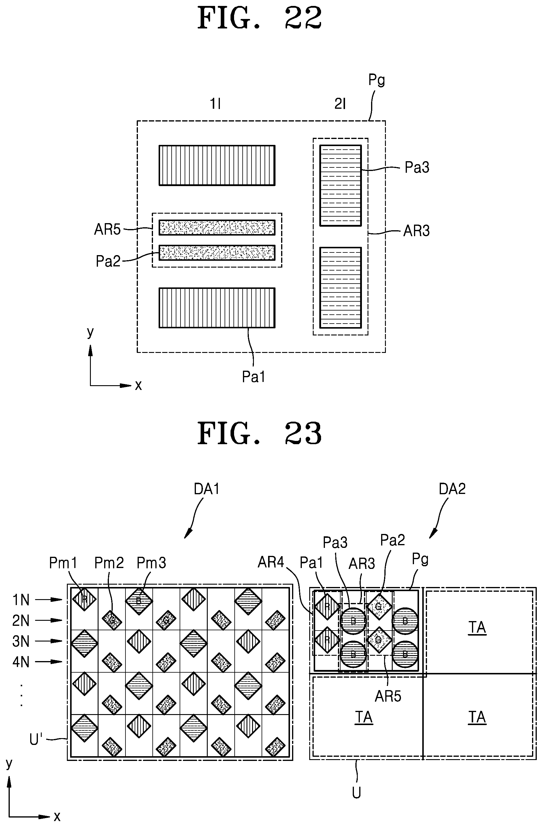 Patent US12329011 Figure 16 – Display device including auxiliary sub-pixels having connected intermediate layers