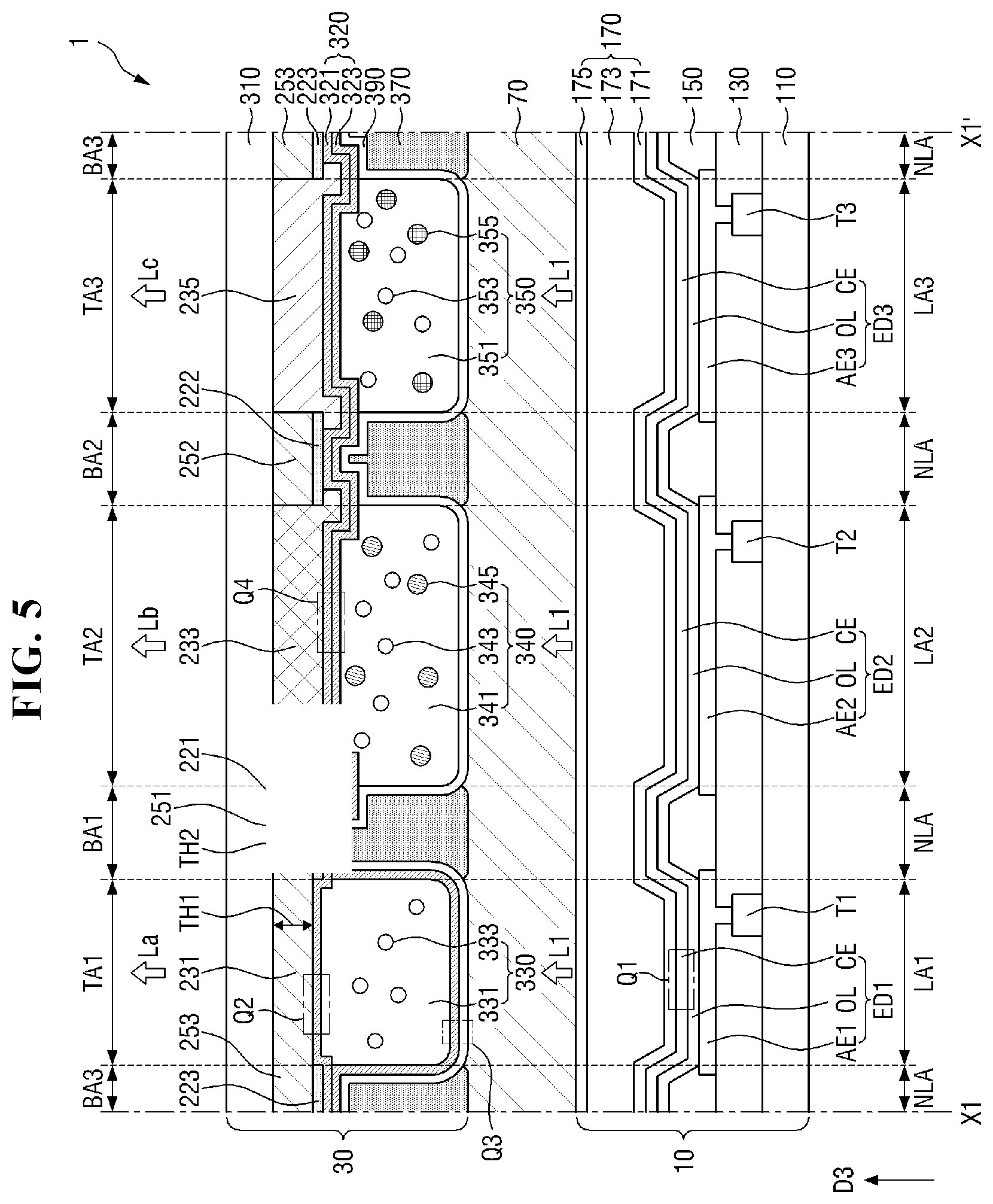 Patent US12329012 Figure 5 – Color conversion substrate, method of manufacturing color conversion substrate, and display device