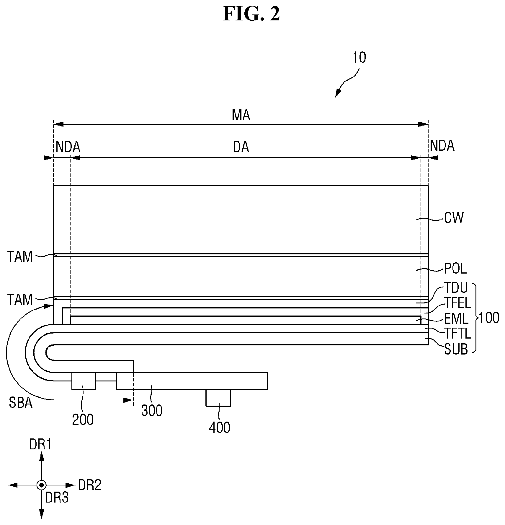 Patent US12329021 Figure 2 – Polarizing plate and display device including the same