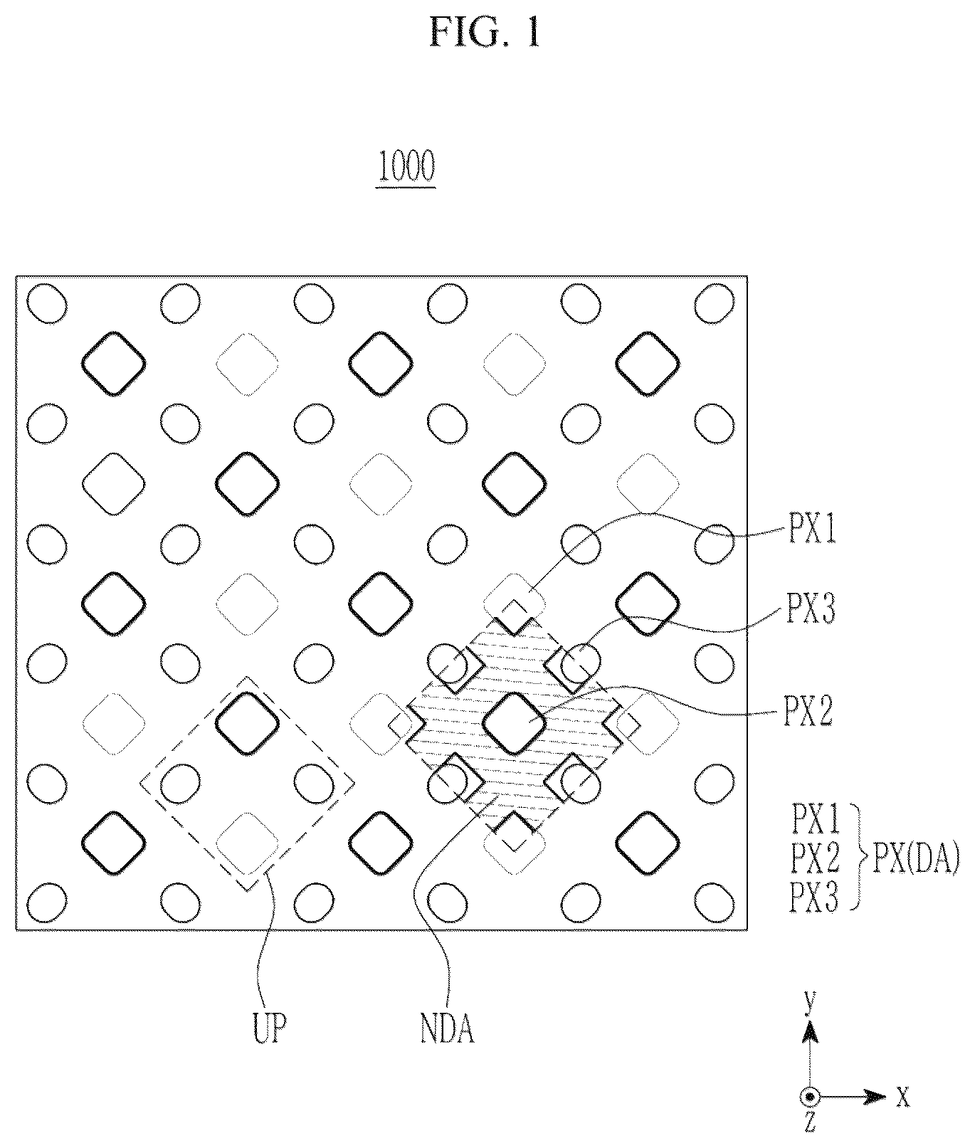Patent US12329022 Figure 1 – Sensor-embedded display panel and electronic device