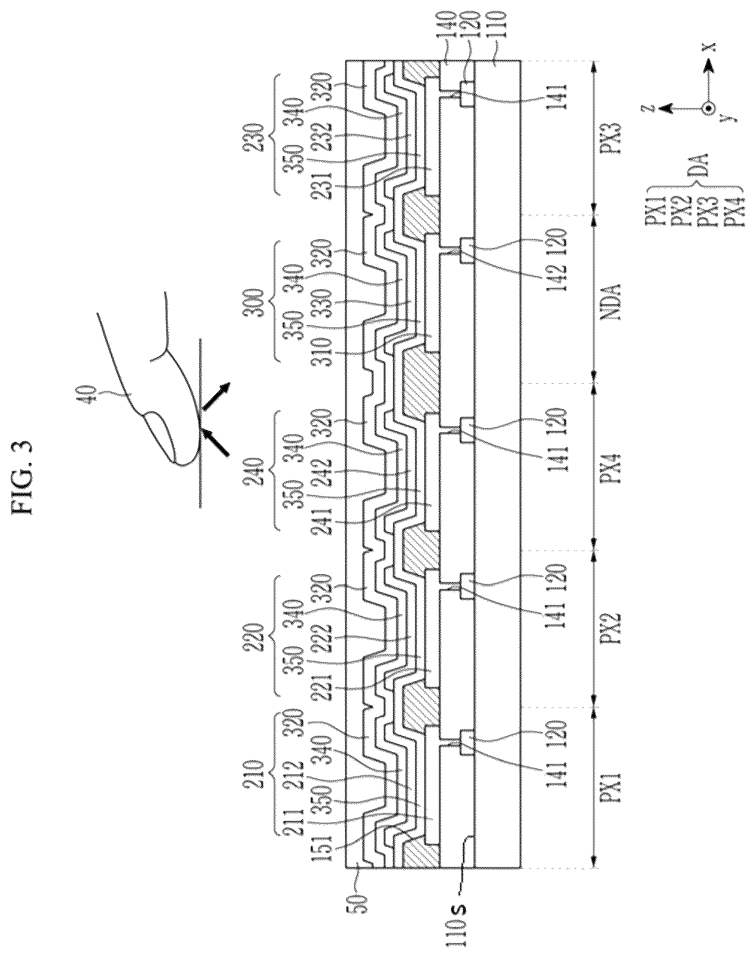 Patent US12329022 Figure 3 – Sensor-embedded display panel and electronic device
