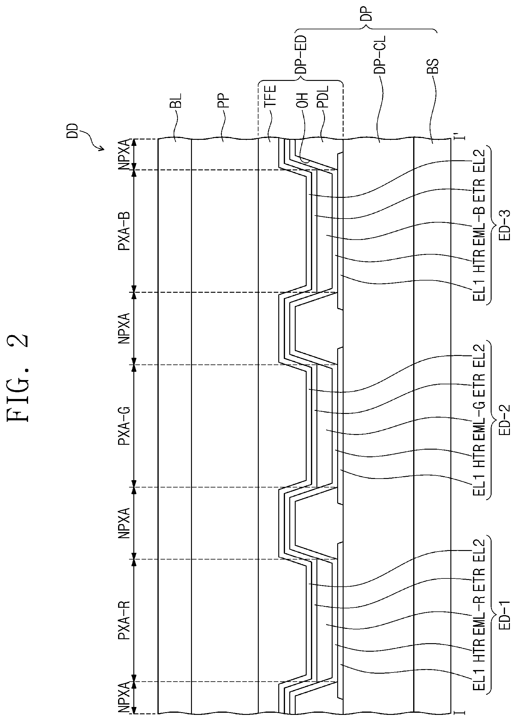 Patent US12329027 Figure 2 – Light-emitting element, and amine compound for the same