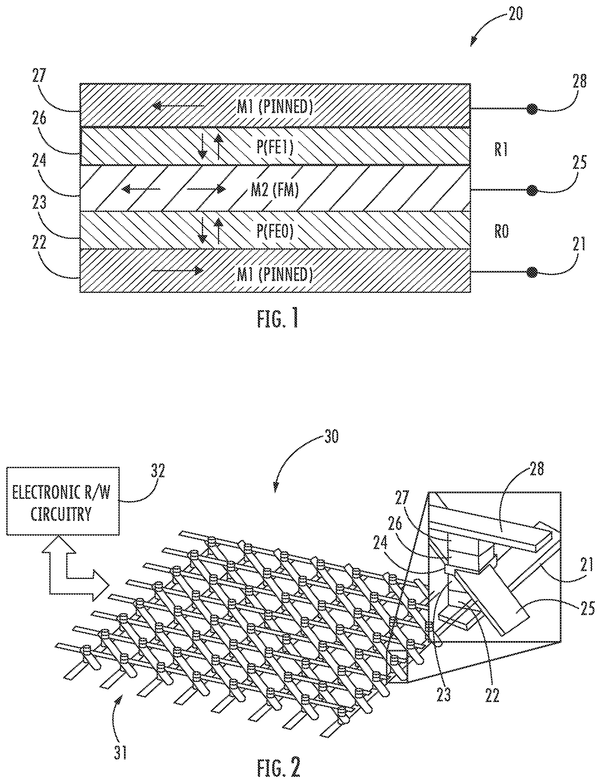 Patent US12329040 — Multiferroic tunnel junction memory device and related methods — Figure 1