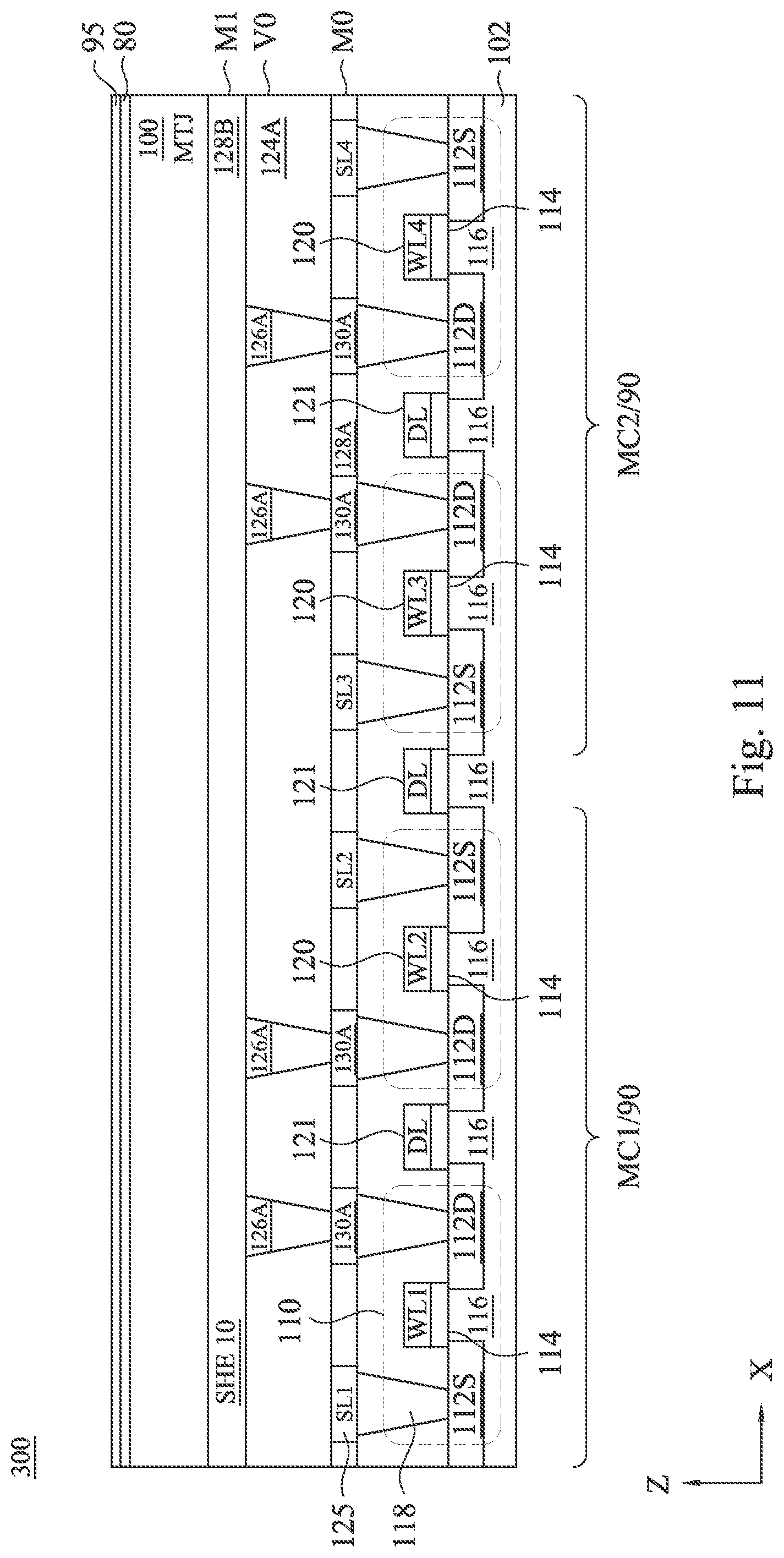 Patent US12329041 Figure 10 – Magnetic tunneling junction with synthetic free layer for SOT-MRAM