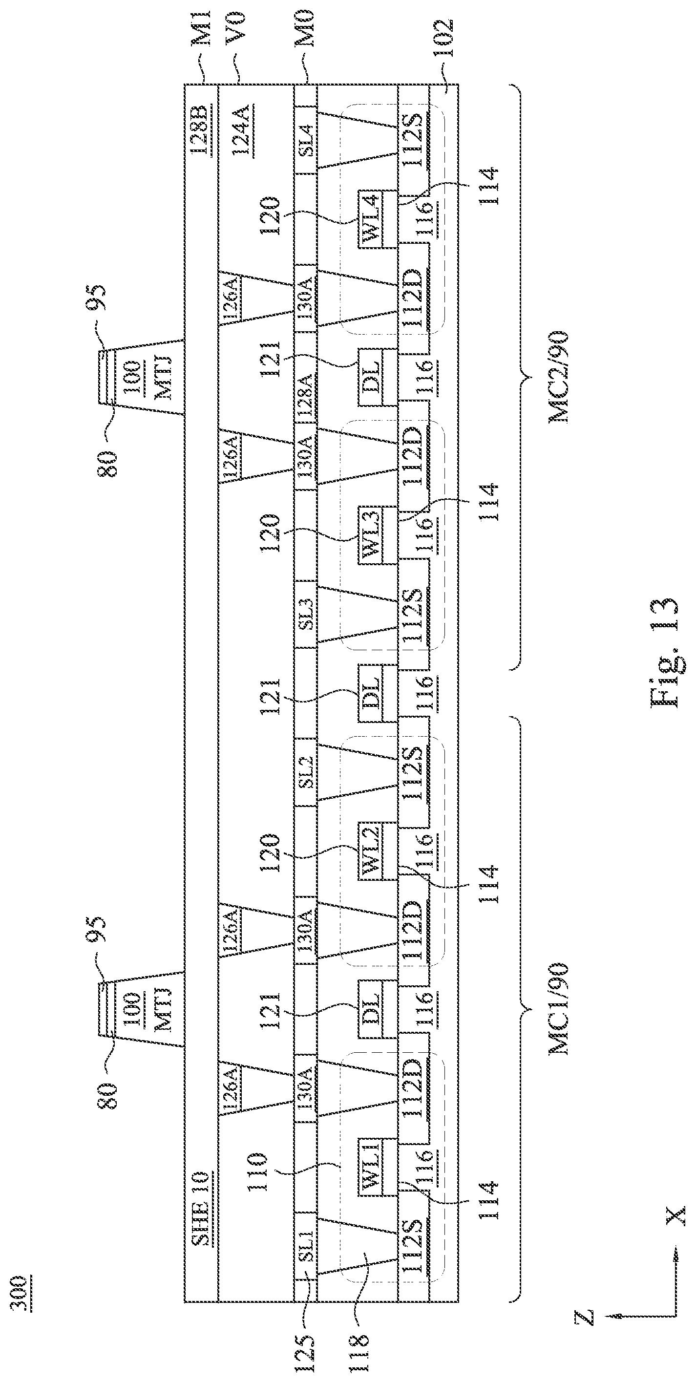 Patent US12329041 Figure 12 – Magnetic tunneling junction with synthetic free layer for SOT-MRAM