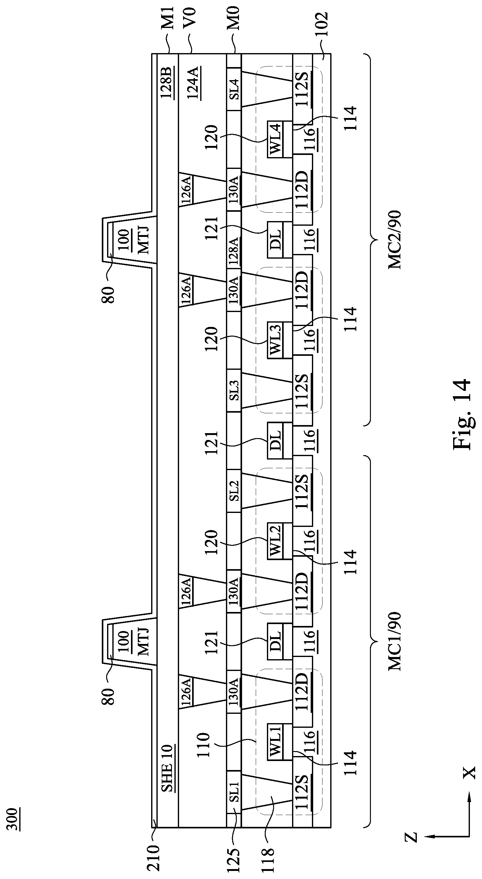 Patent US12329041 Figure 13 – Magnetic tunneling junction with synthetic free layer for SOT-MRAM