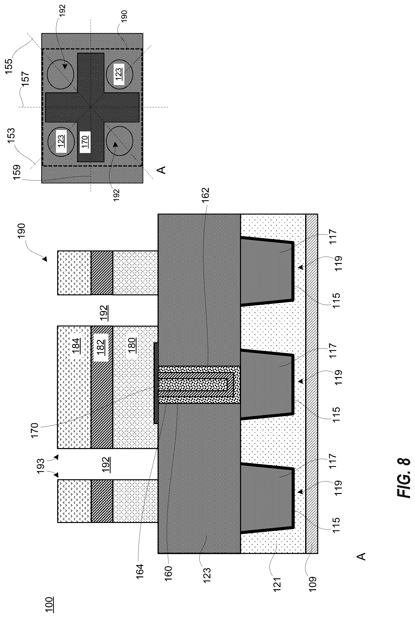 Patent US12329045 Figure 8 – Phase change memory programming current leakage reduction