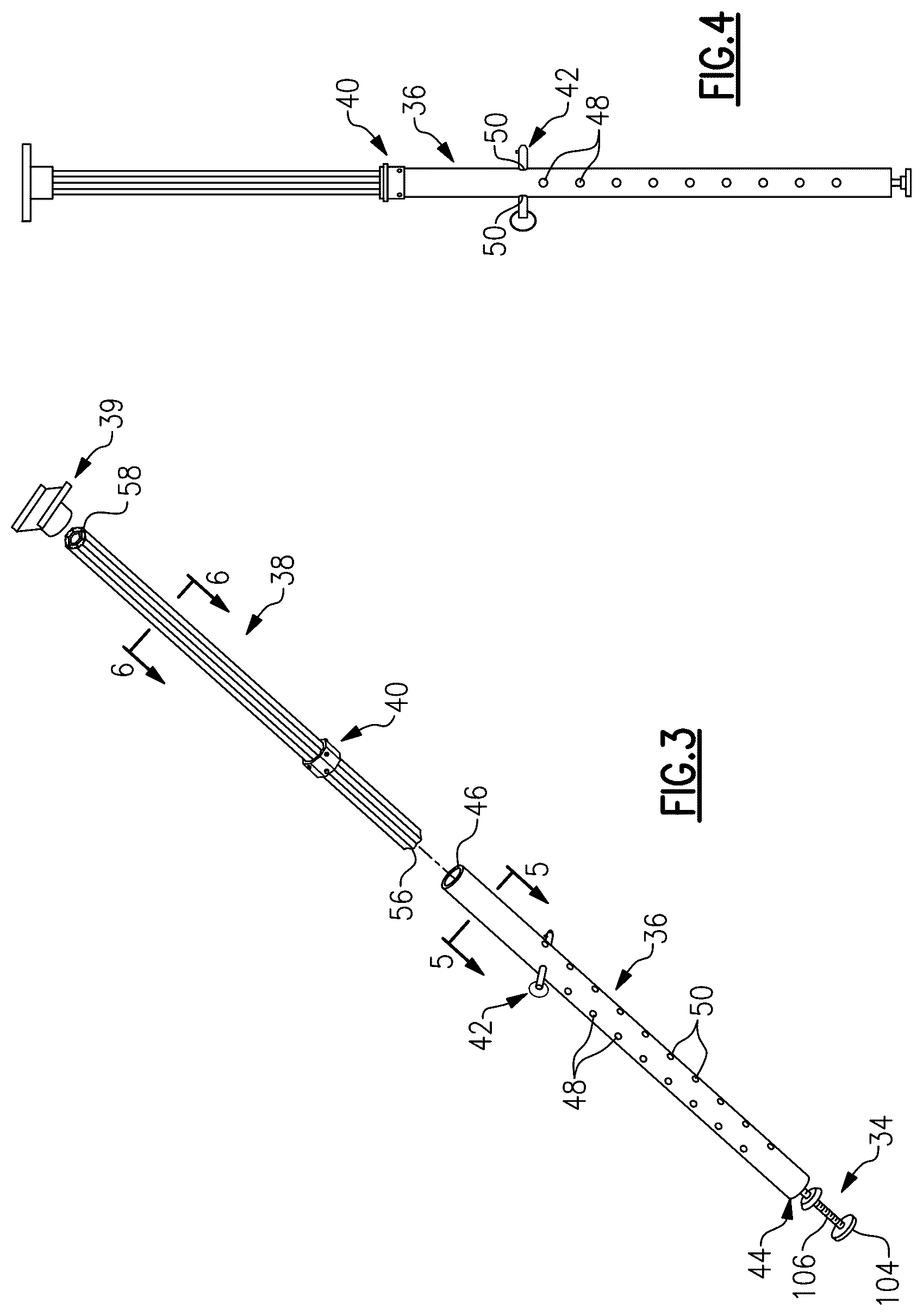 Patent US12331539 Figure 3 – Leg for a frame assembly for use with orchestra pit fillers or stage extensions