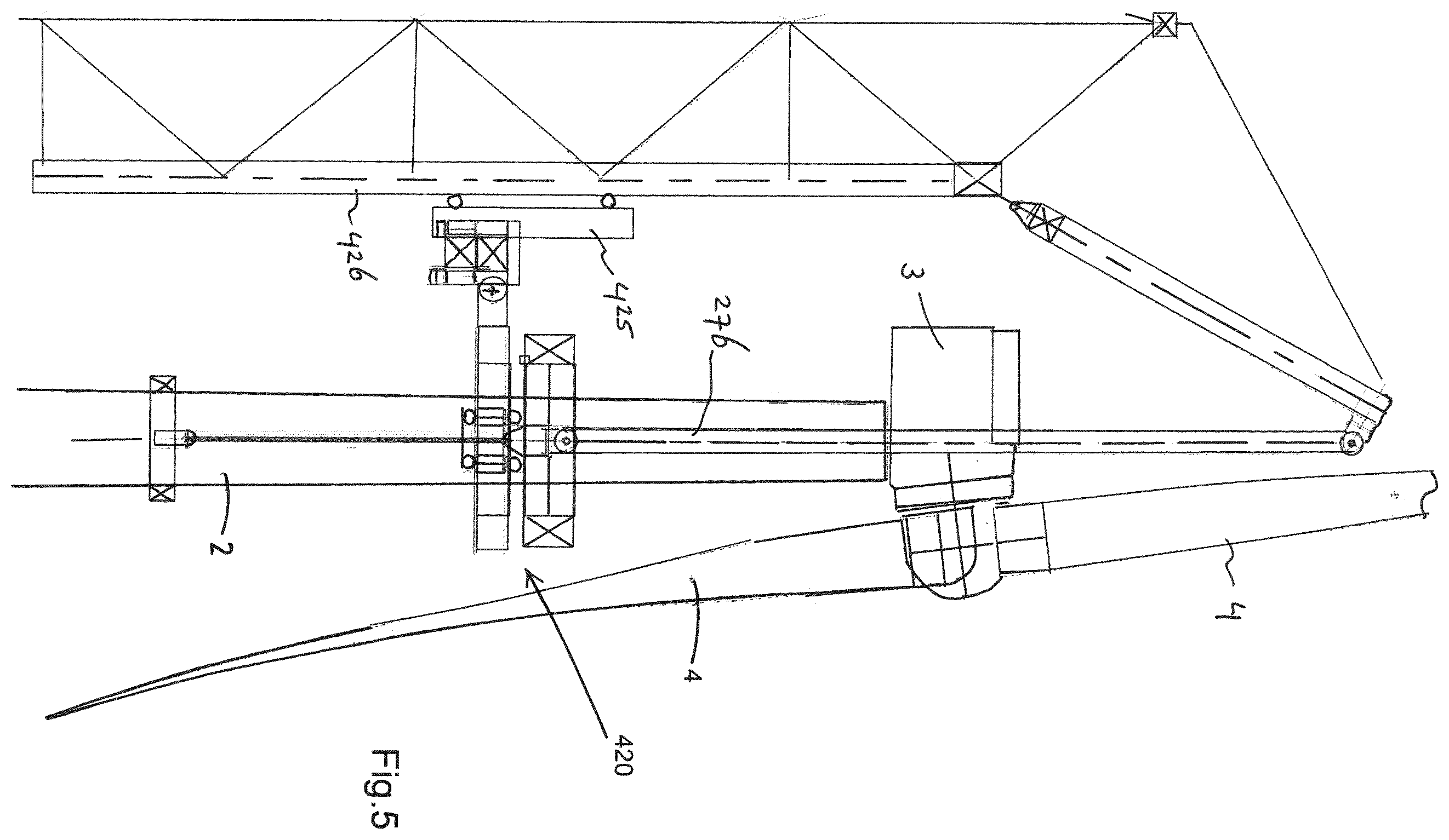 Patent US12331719 Figure 5 – Installation of a wind turbine on a floating foundation