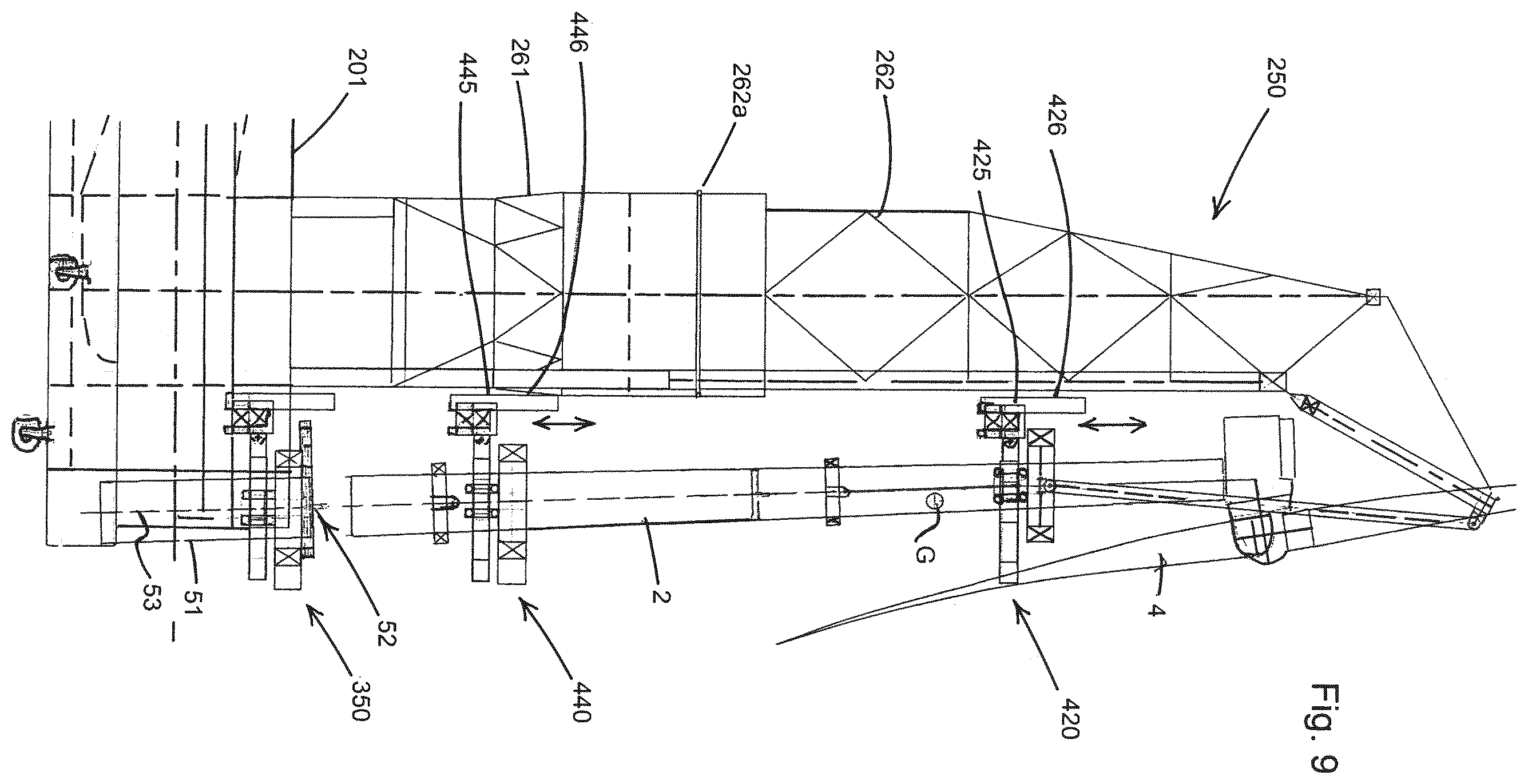 Patent US12331719 Figure 9 – Installation of a wind turbine on a floating foundation
