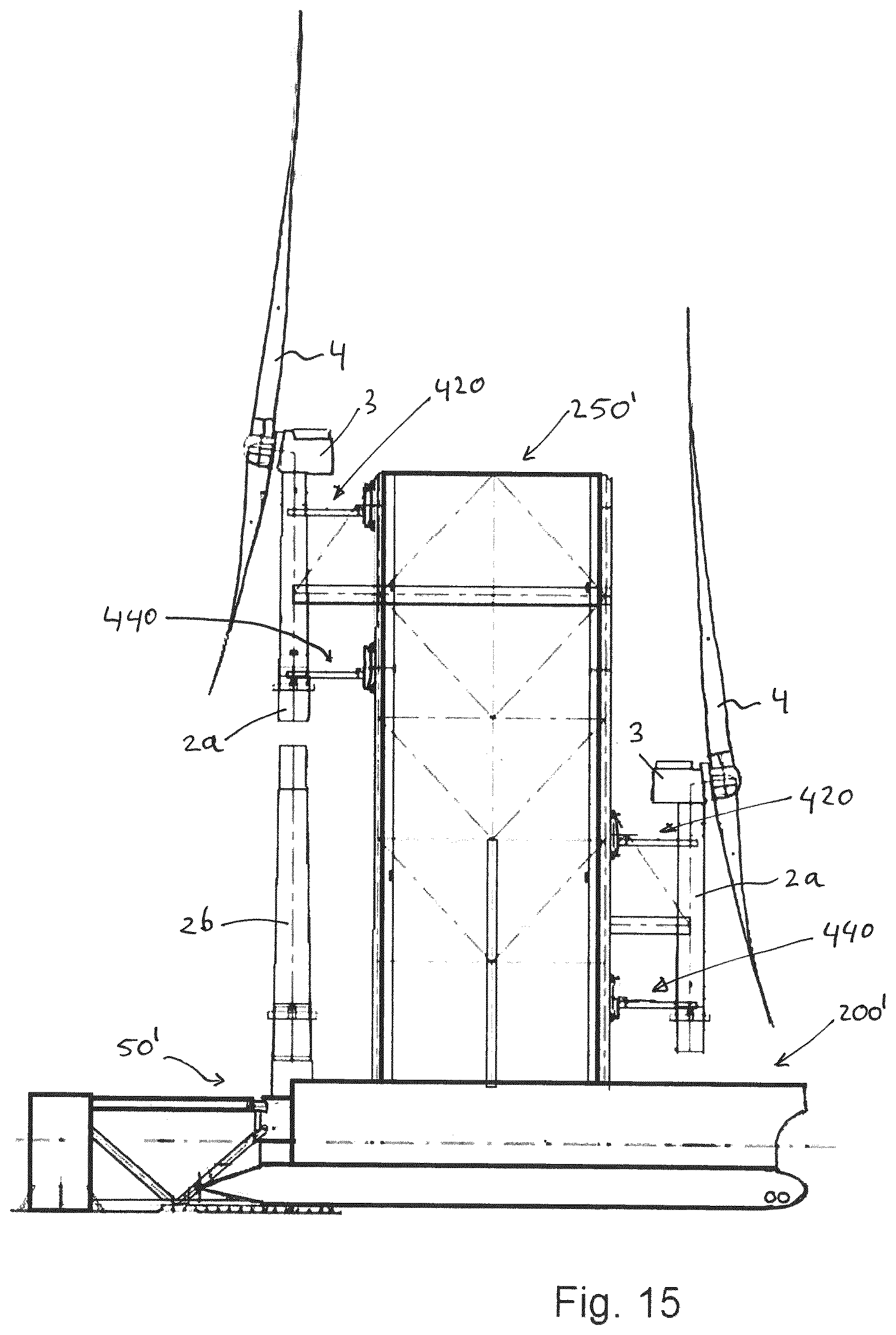 Patent US12331719 Figure 15 – Installation of a wind turbine on a floating foundation