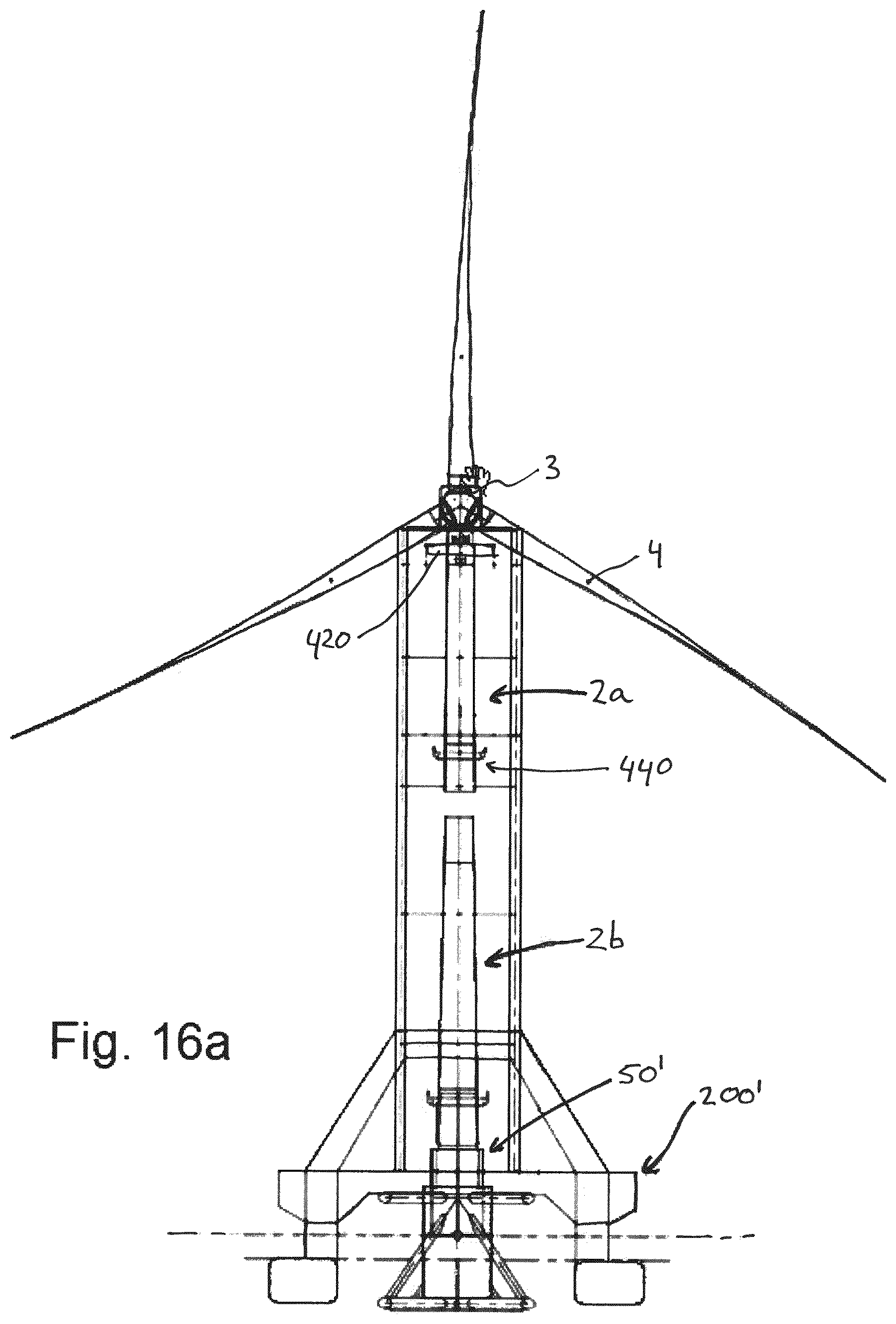 Patent US12331719 Figure 16 – Installation of a wind turbine on a floating foundation