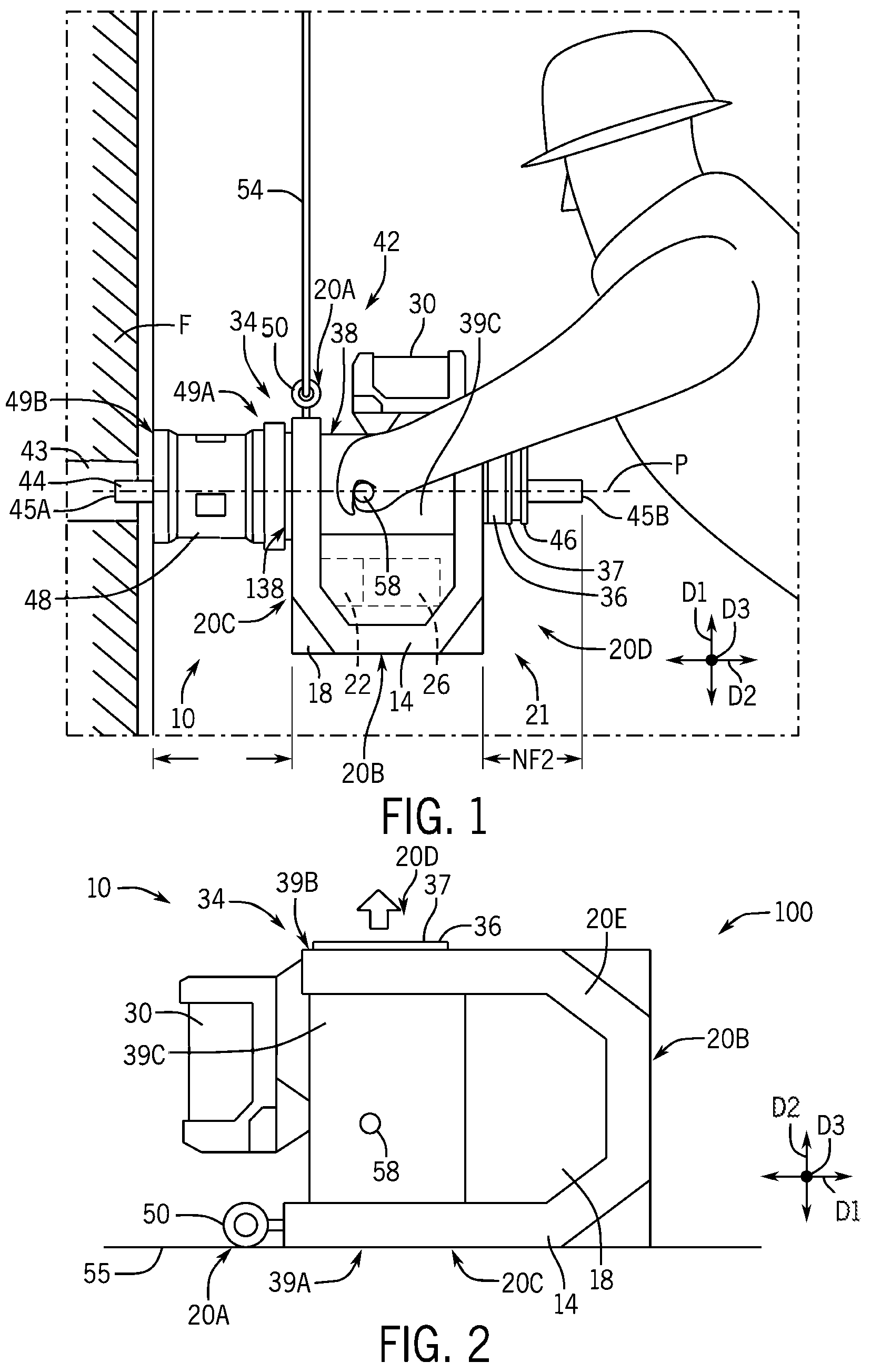 Patent US12331764 — Hydraulic jack assembly and pin puller assembly — Figure 1