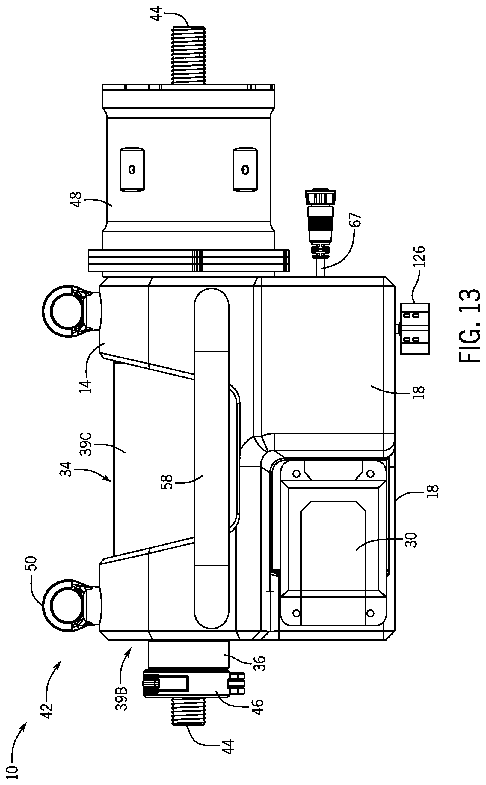Patent US12331764 Figure 10 – Hydraulic jack assembly and pin puller assembly