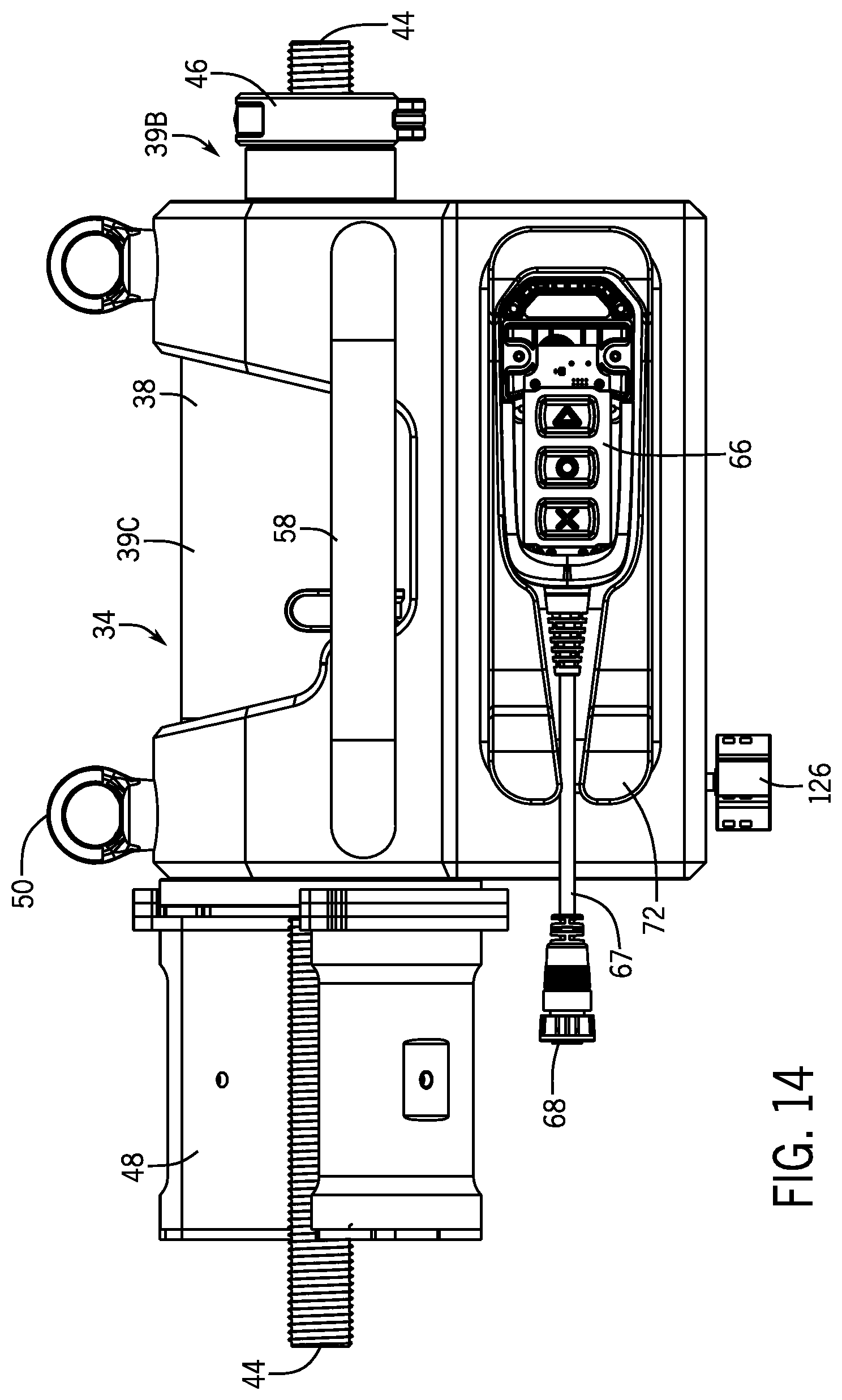 Patent US12331764 Figure 11 – Hydraulic jack assembly and pin puller assembly