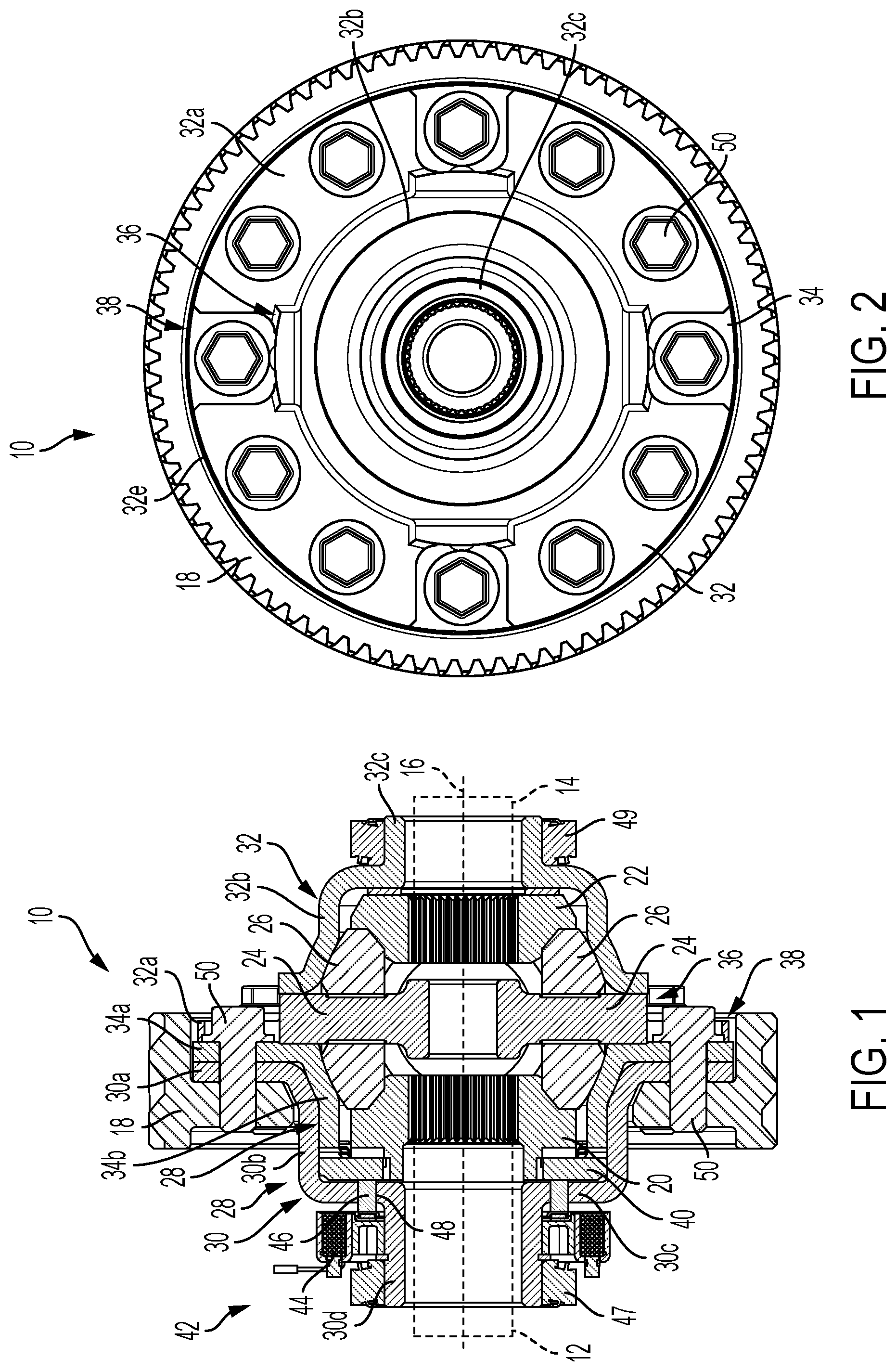 Patent US12331818 Figure 1 – Stamped metal differential for a motor vehicle drivetrain