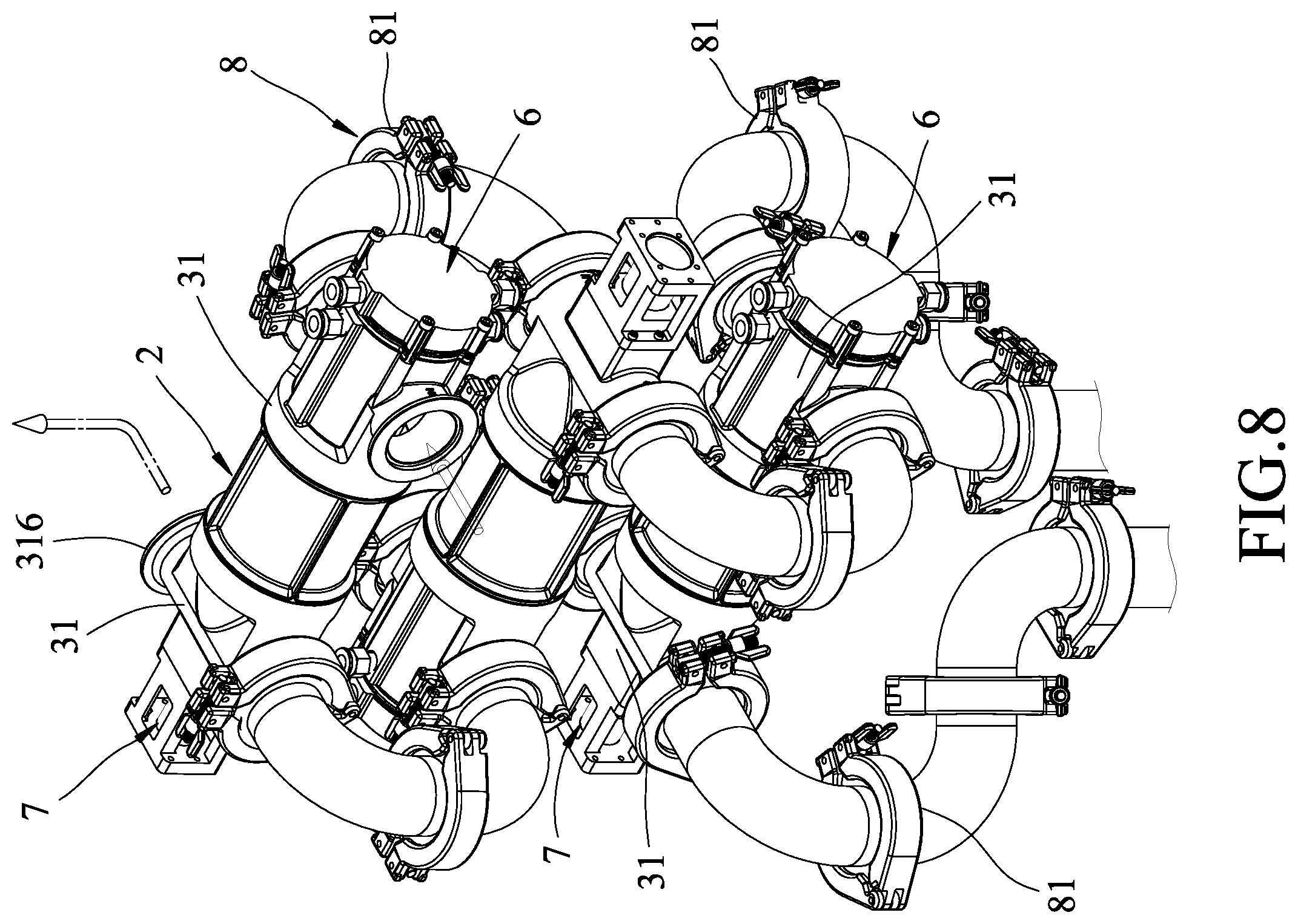 Patent US12332004 Figure 8 – Heat exchange device and heat exchange system having the same