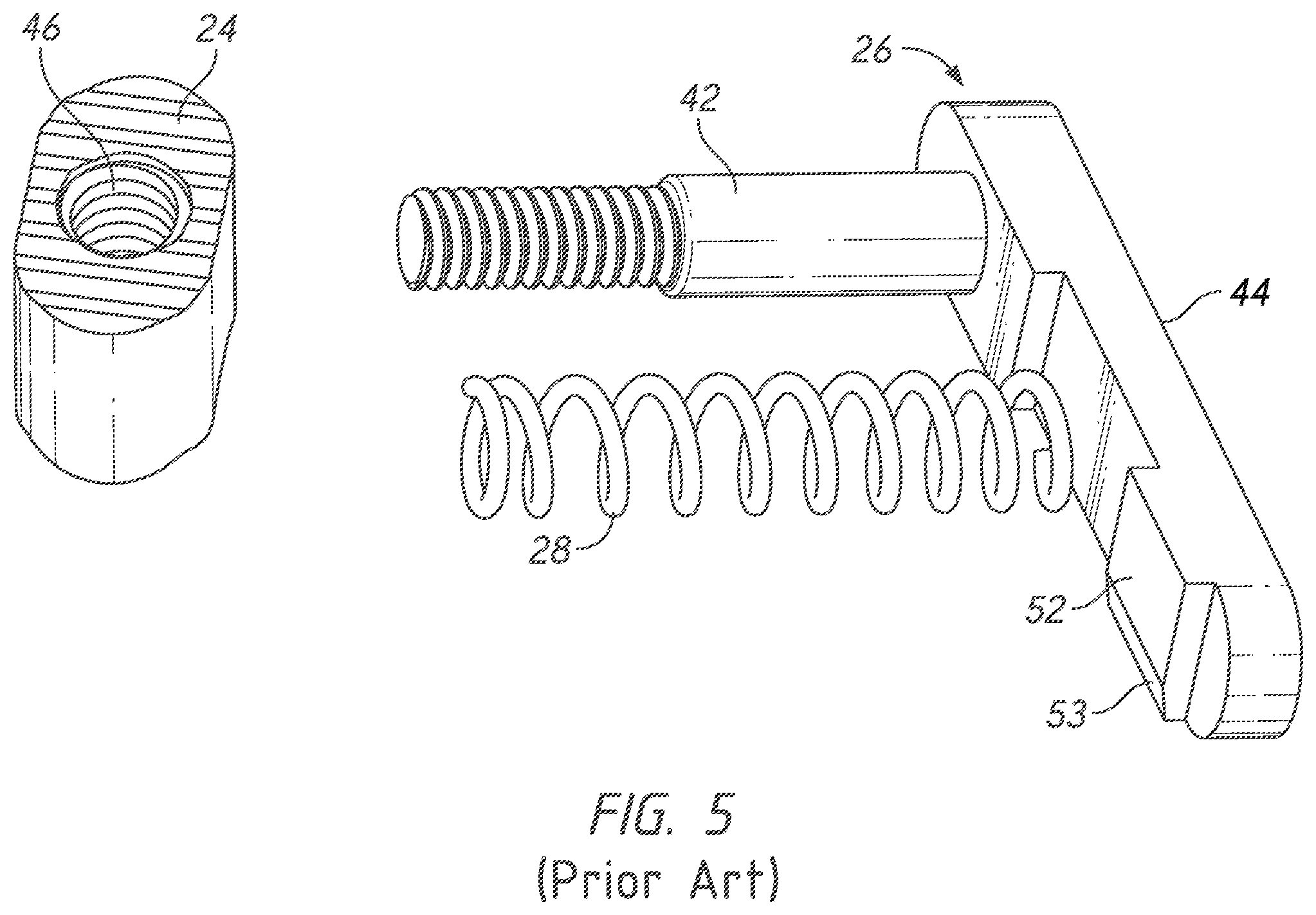 Patent US12332006 Figure 5 – Firearm magazine retention system with positive positioning feature