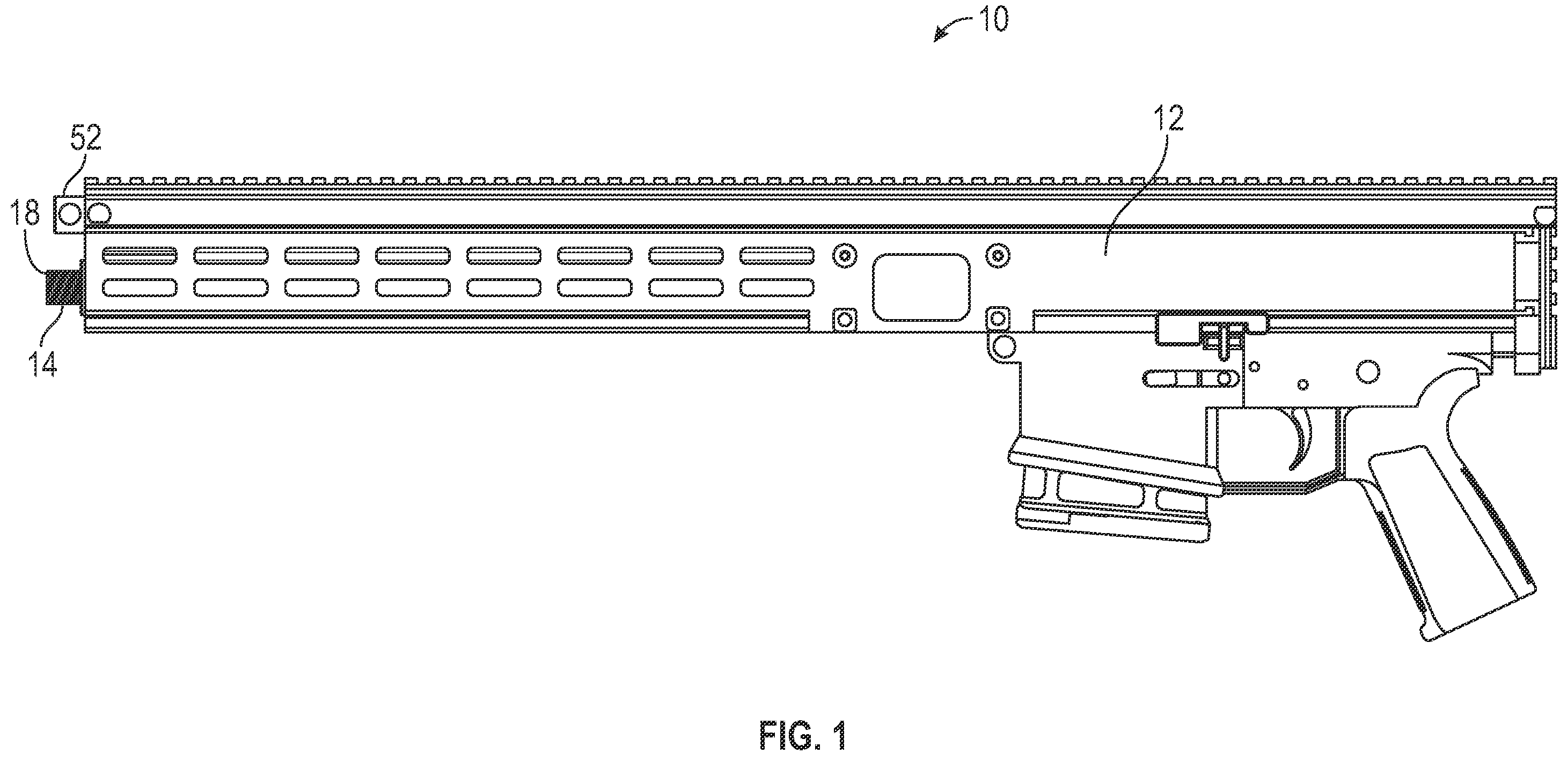 Patent US12332012 Figure 1 – Gas-operated firearm