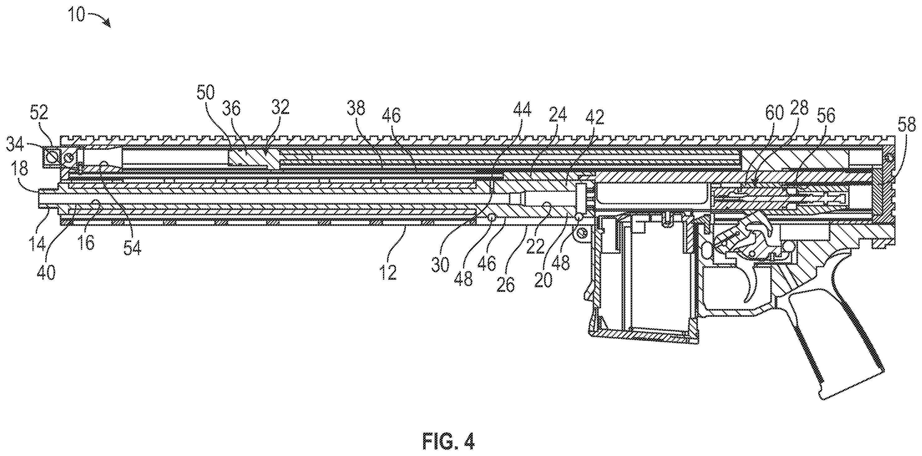 Patent US12332012 Figure 4 – Gas-operated firearm