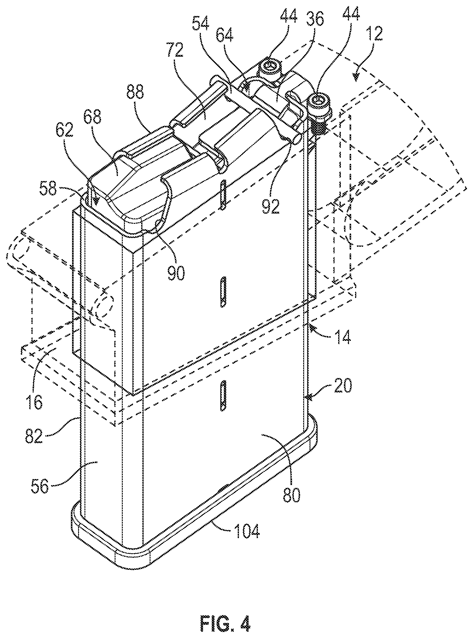 Patent US12332013 Figure 4 – Firearm with dual feed magazine