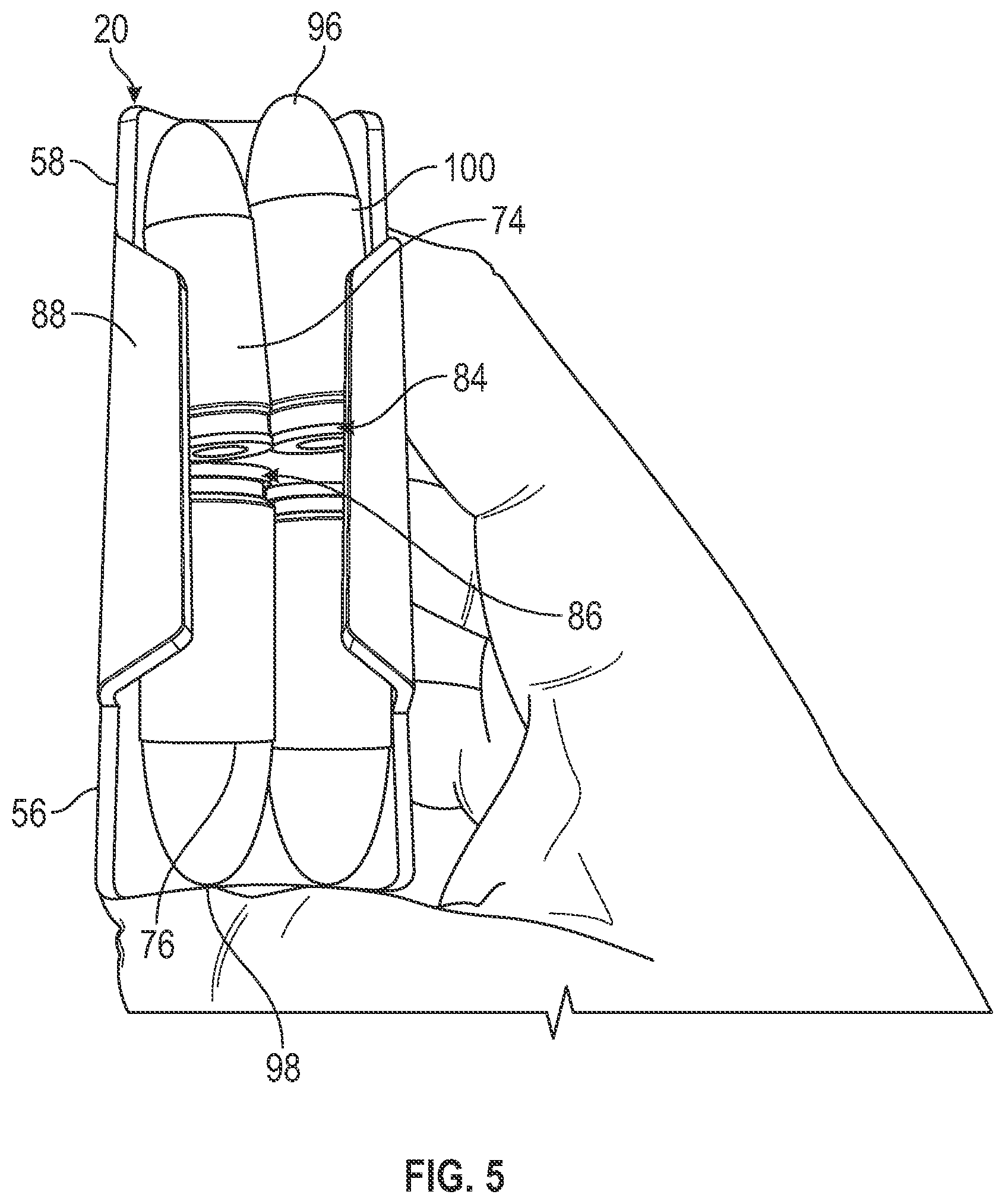 Patent US12332013 Figure 5 – Firearm with dual feed magazine