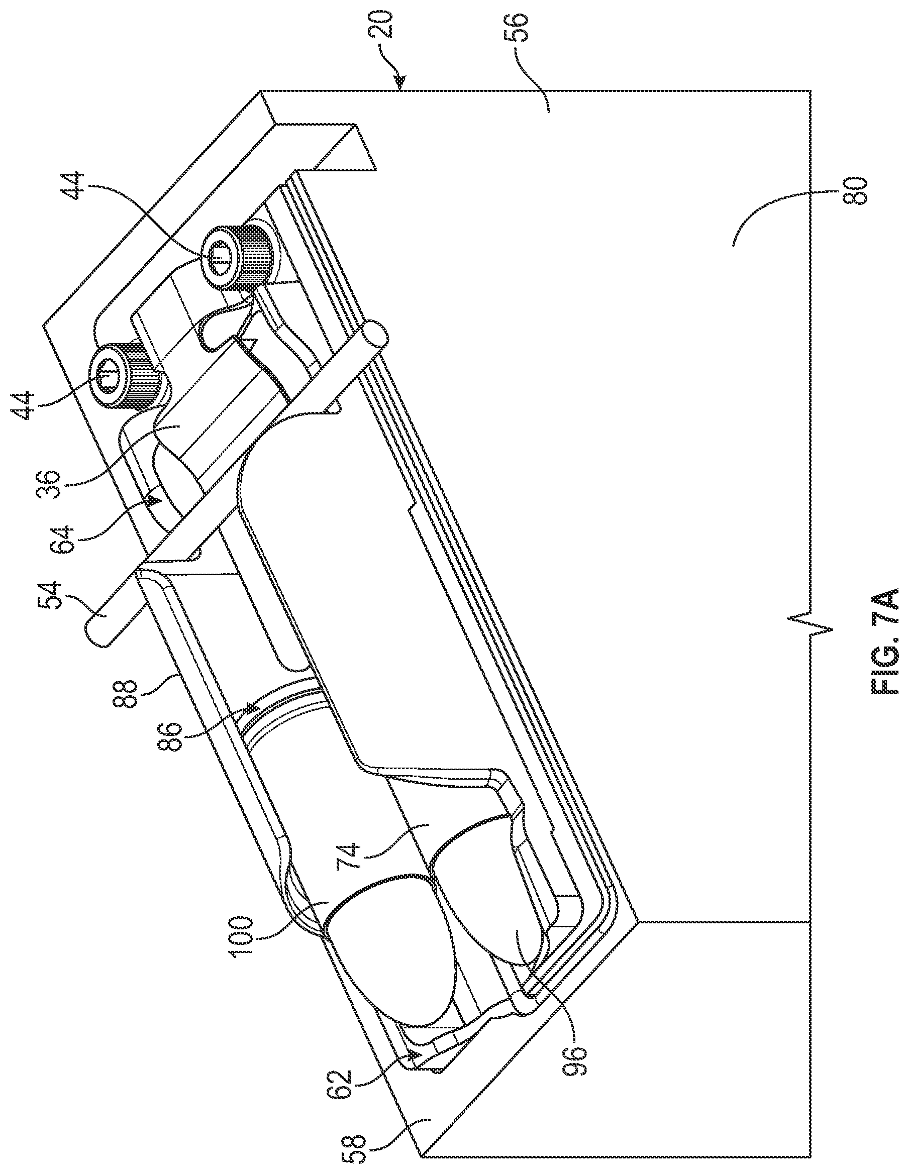 Patent US12332013 Figure 7 – Firearm with dual feed magazine