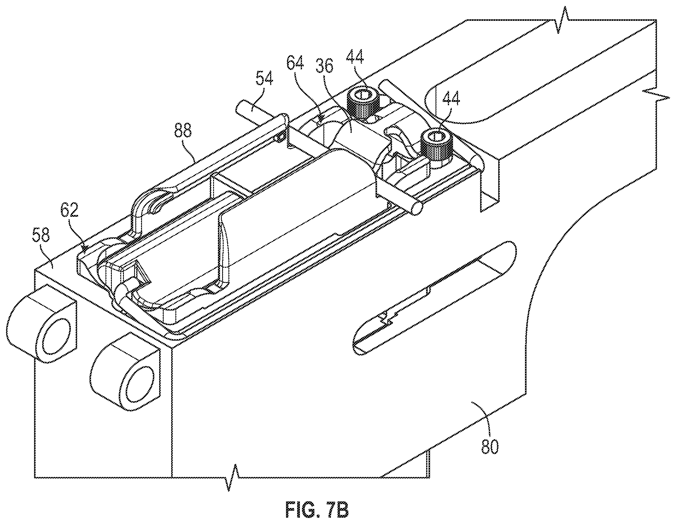 Patent US12332013 Figure 8 – Firearm with dual feed magazine