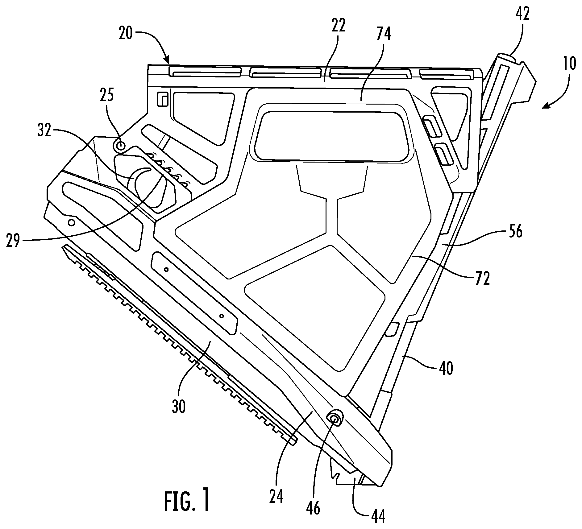 Patent US12332014 Figure 1 – Foldable break barrel airgun