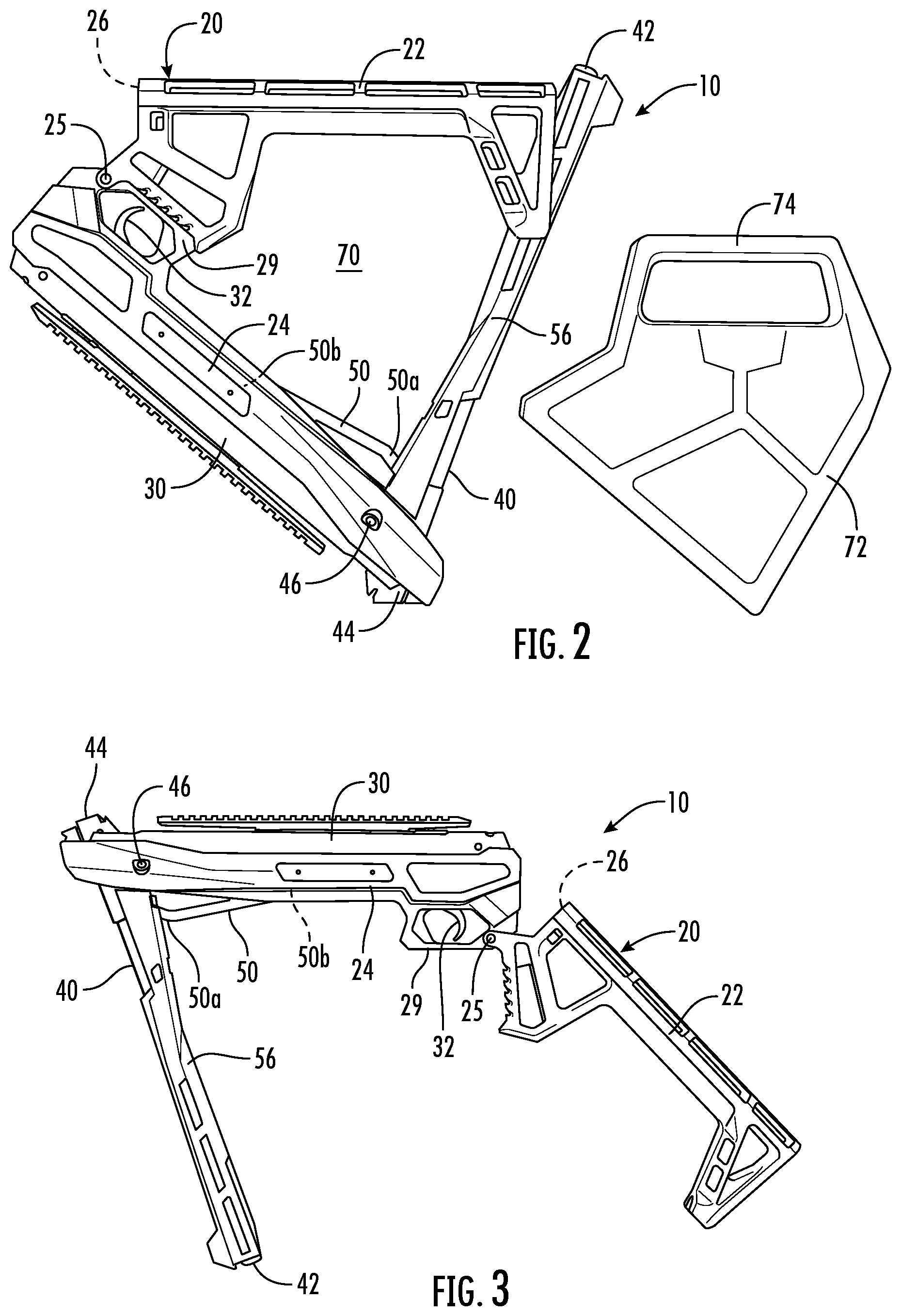 Patent US12332014 Figure 2 – Foldable break barrel airgun