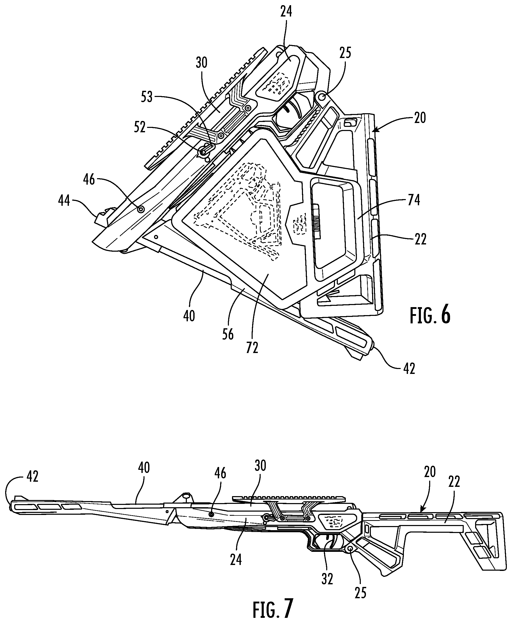 Patent US12332014 Figure 4 – Foldable break barrel airgun